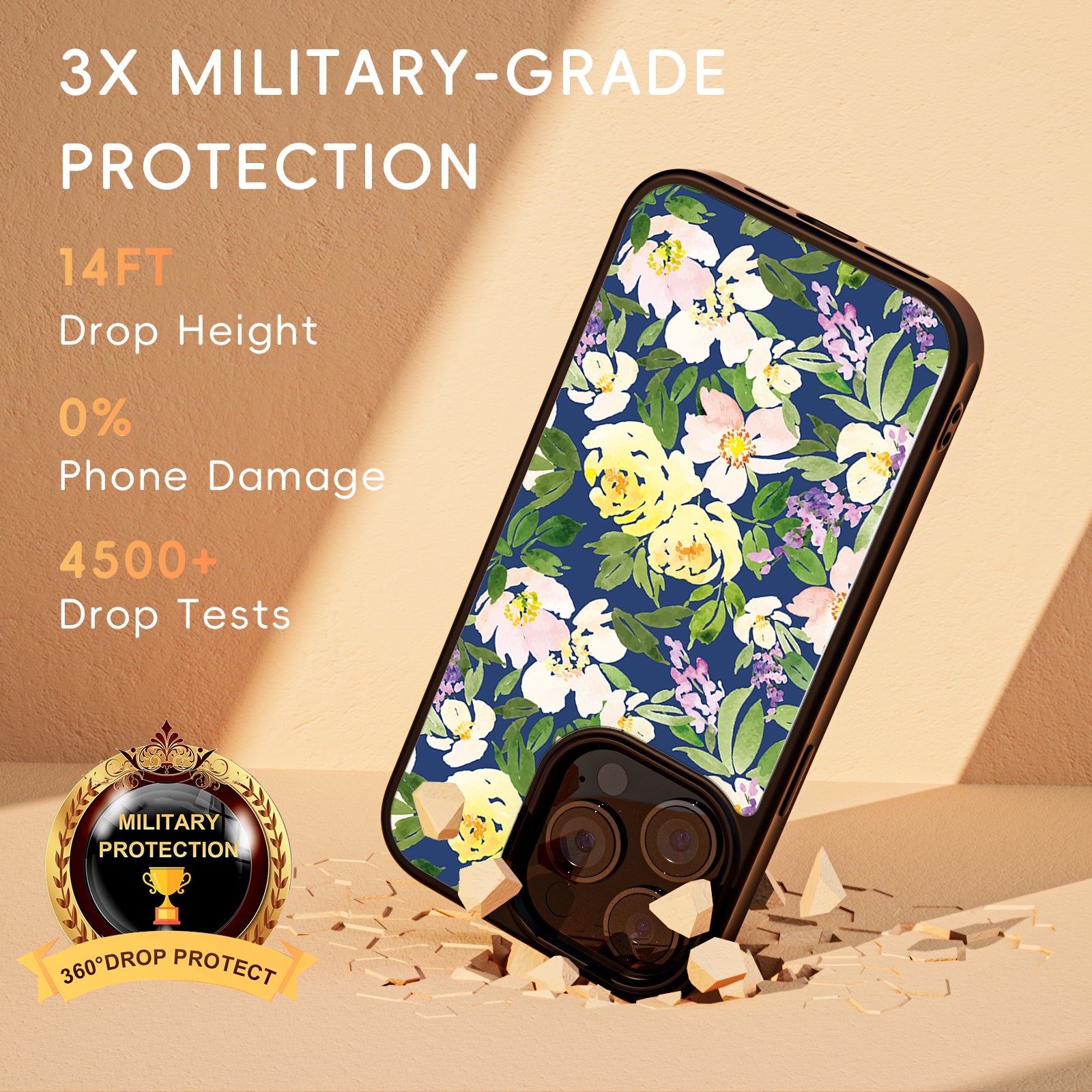 Watercolor Series iPhone Case MagSafe Compatible-Navy blue