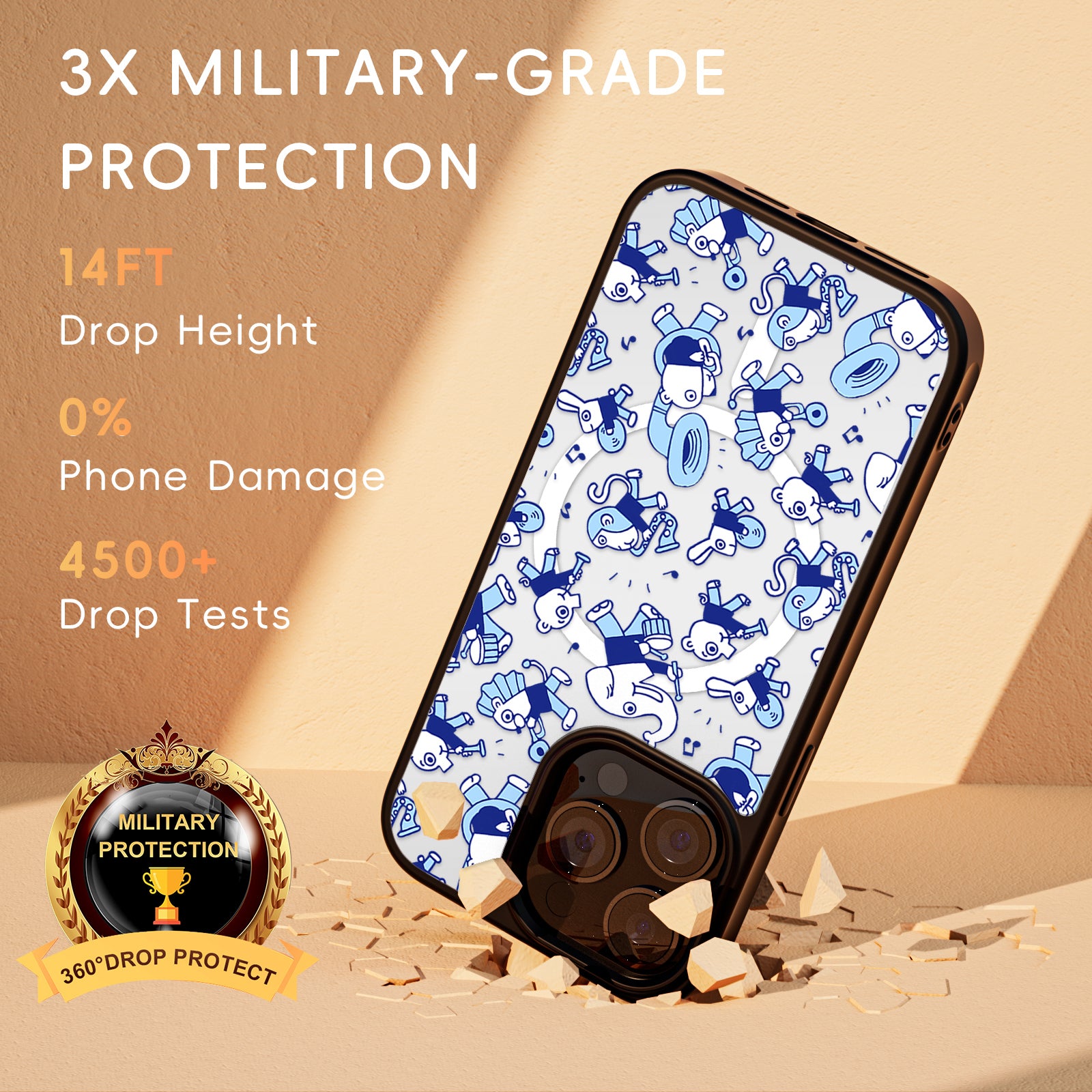 Fun Series Mirror iPhone Case MagSafe Compatible-Blow Music