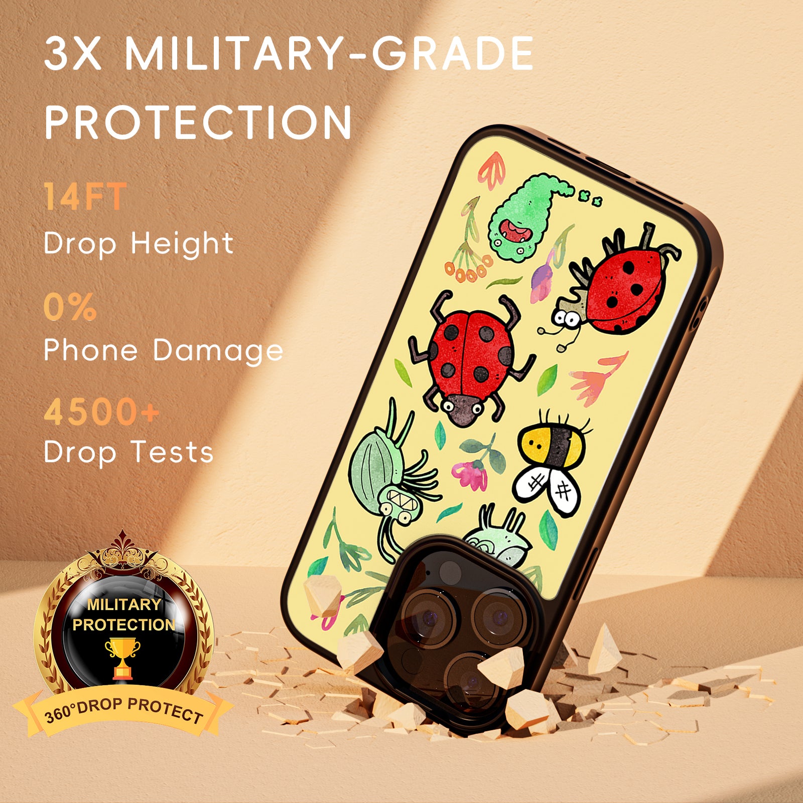 Whimsical Scribble Series iPhone Case MagSafe Compatible-Insect Exploration