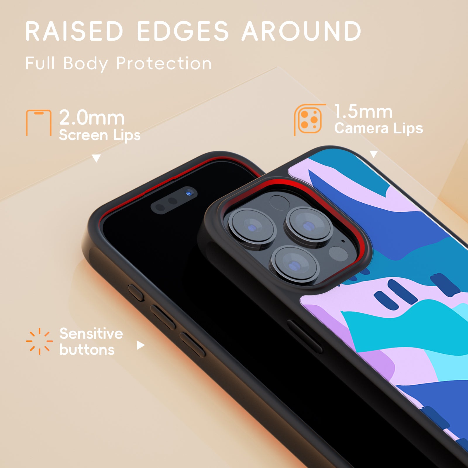 Geometric Art Series iPhone Case MagSafe Compatible-Navy blue