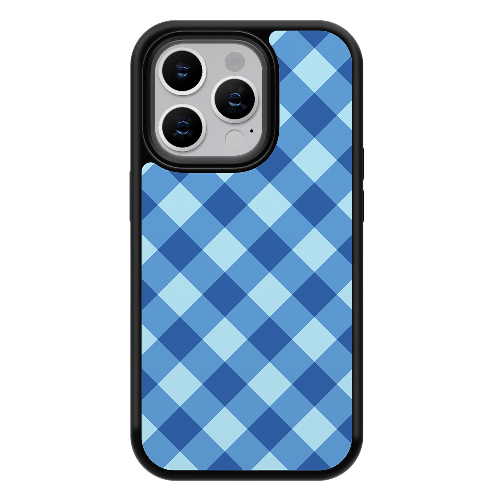 Classic Grid Series iPhone Case MagSafe Compatible-Blue