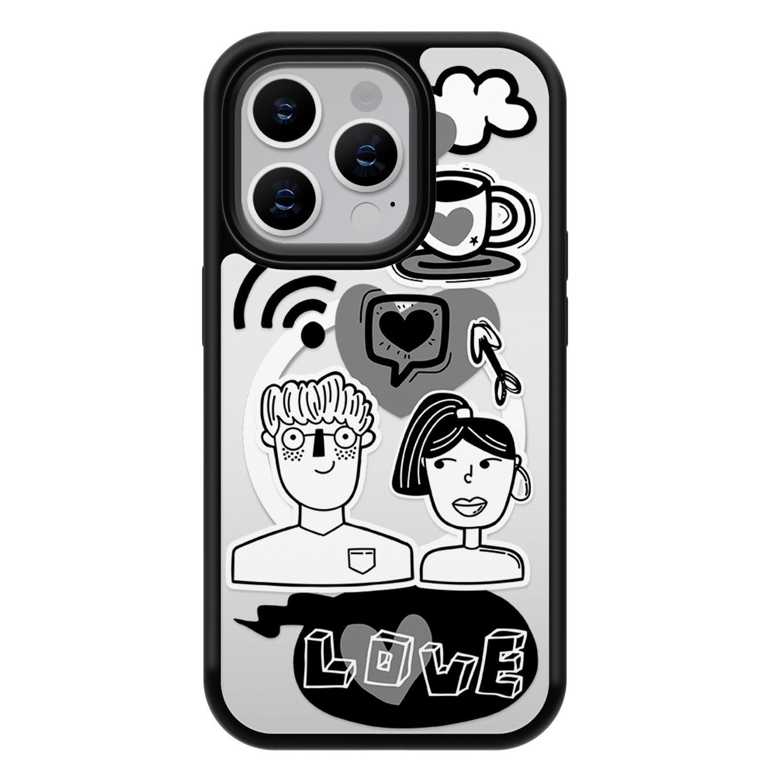 Graffiti Series Mirror iPhone Case MagSafe Compatible-Love