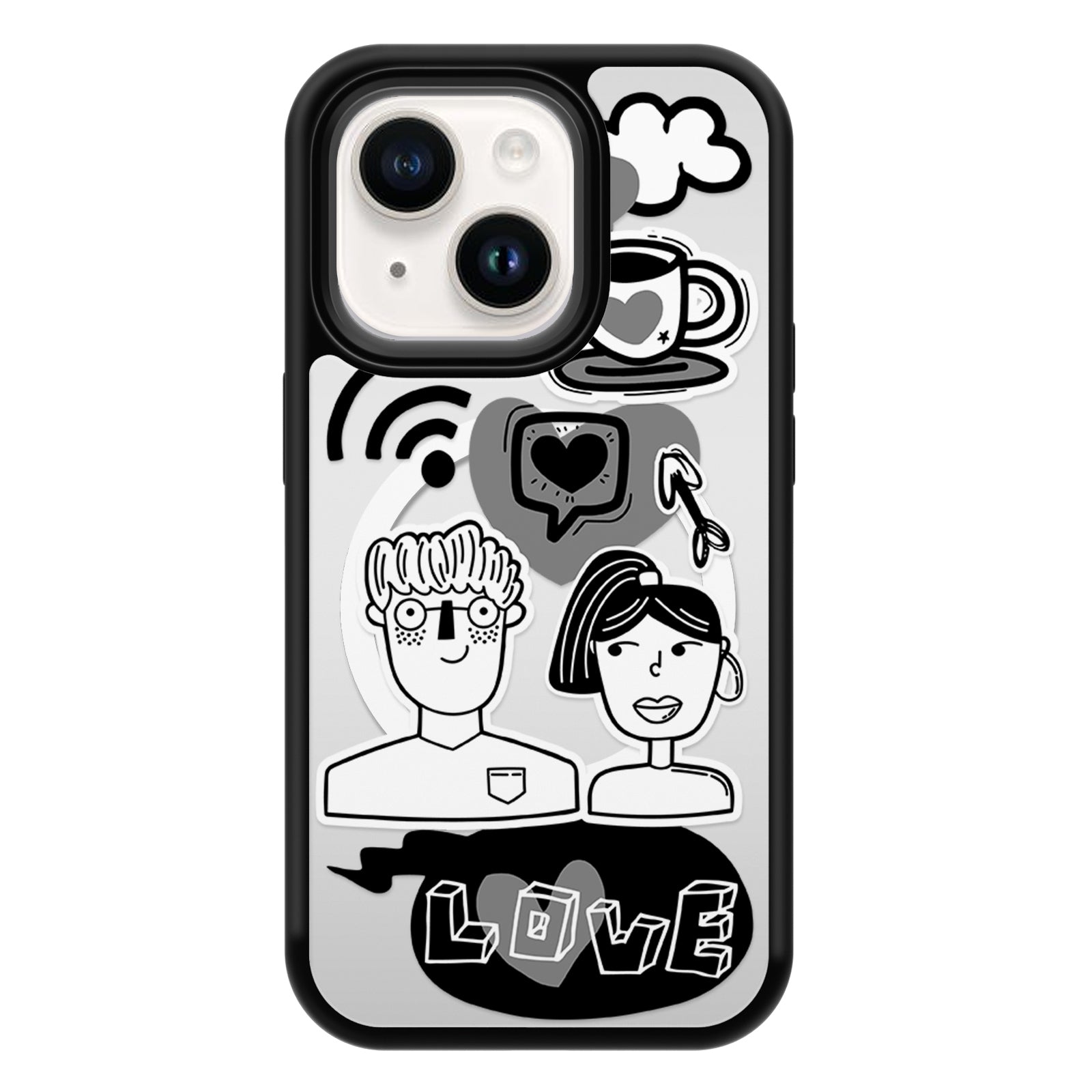 Graffiti Series Mirror iPhone Case MagSafe Compatible-Love