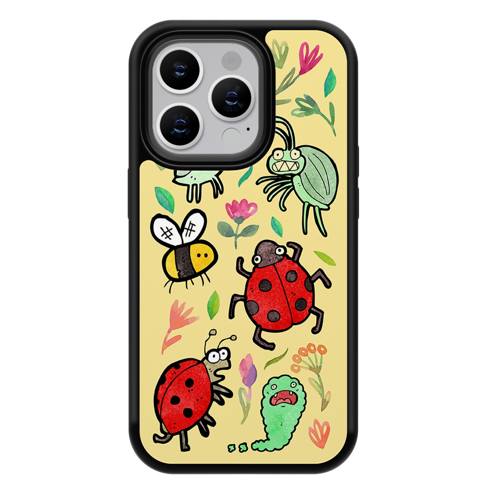 Whimsical Scribble Series iPhone Case MagSafe Compatible-Insect Exploration