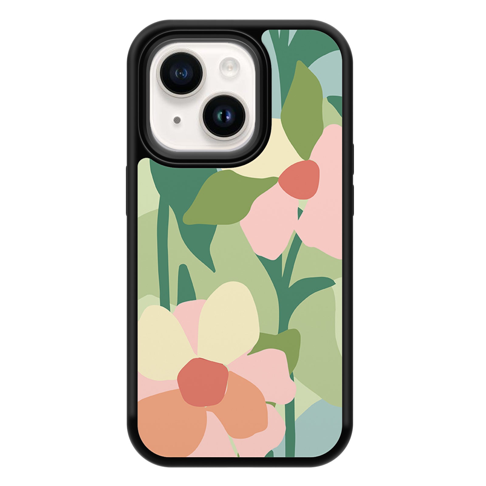 Abstract Floral Series iPhone Case MagSafe Compatible-Green