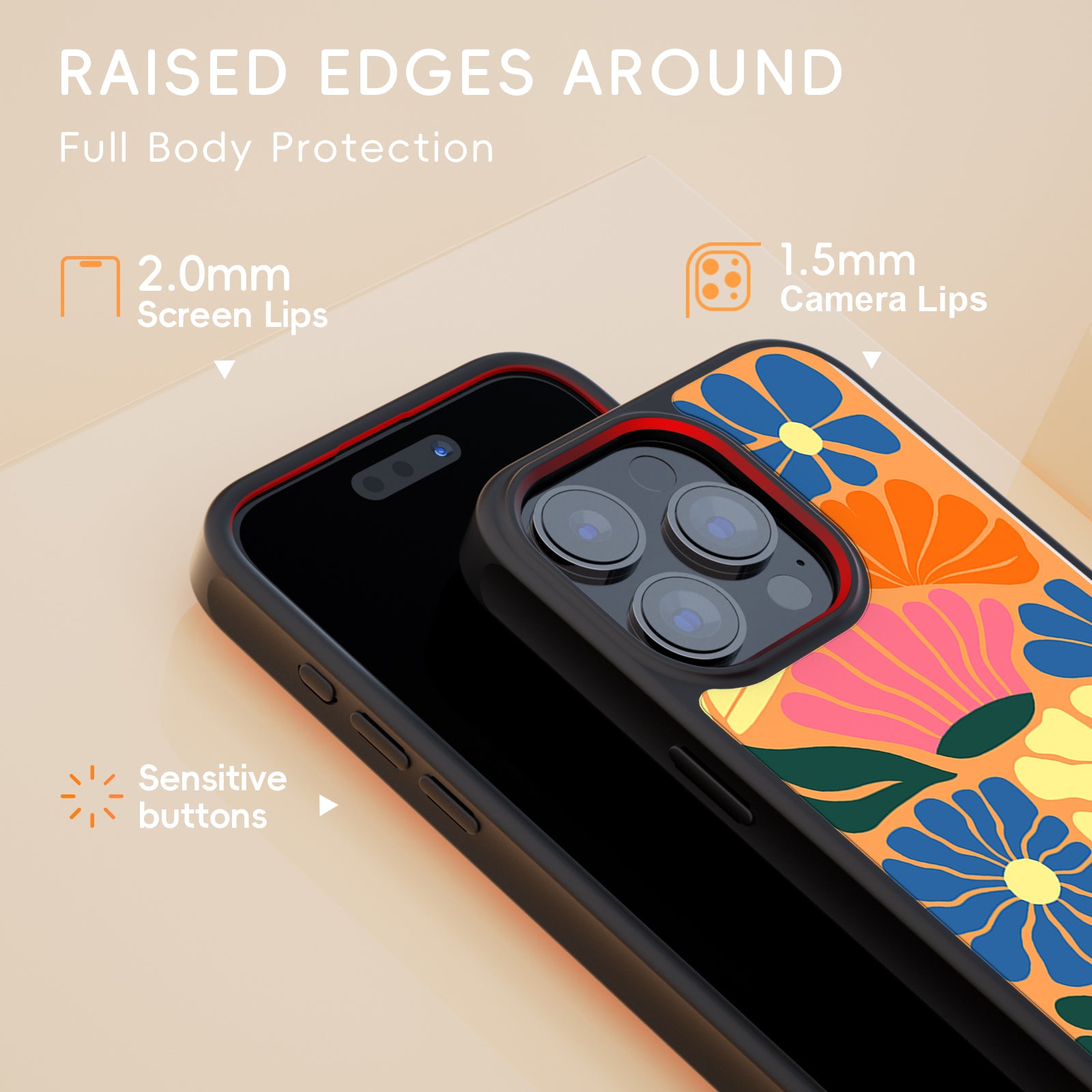 Flower Series iPhone Case MagSafe Compatible-Orange