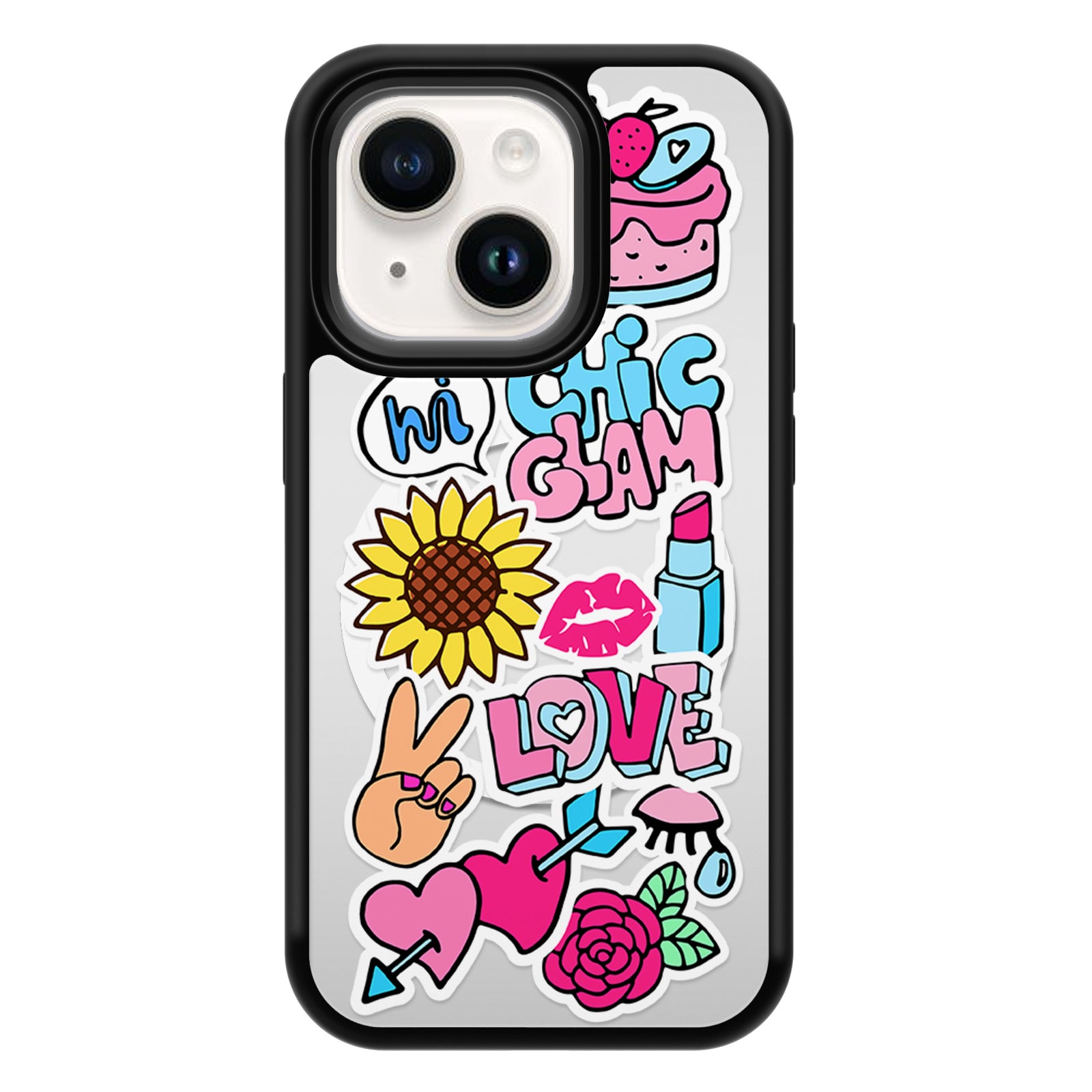 Fun Stickers Series Mirror iPhone Case MagSafe Compatible-E