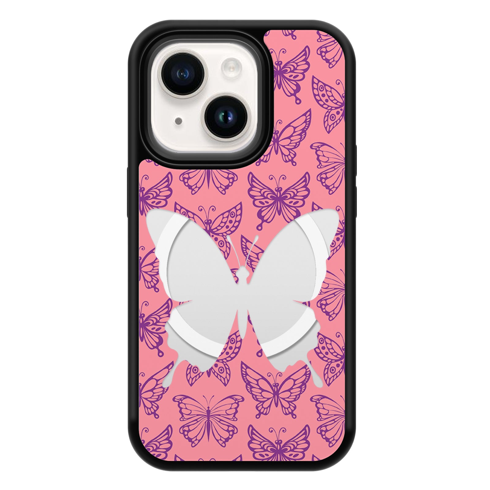 Hollow Mirror Series Mirror iPhone Case MagSafe Compatible-Butterfly