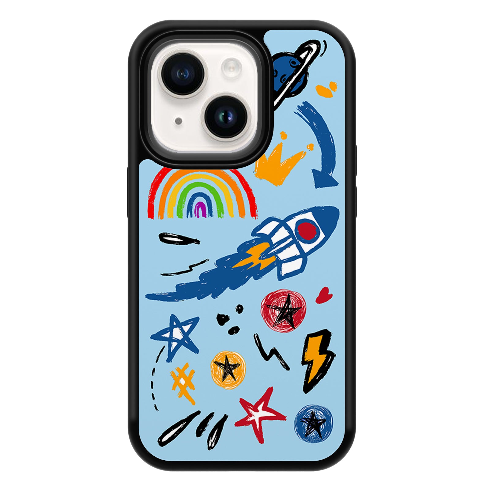 Whimsical Scribble Series iPhone Case MagSafe Compatible-Marvelous Sky