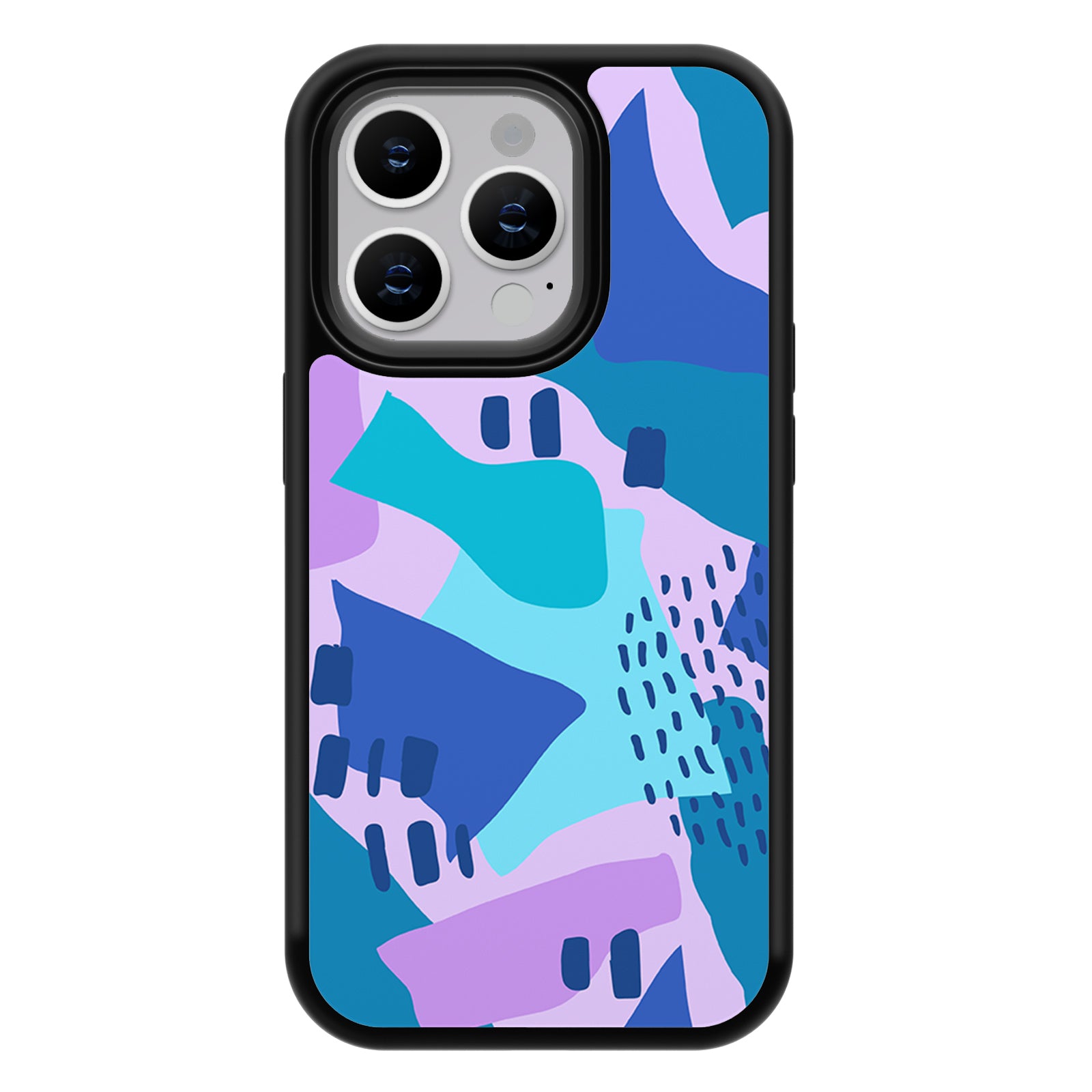 Geometric Art Series iPhone Case MagSafe Compatible-Navy blue