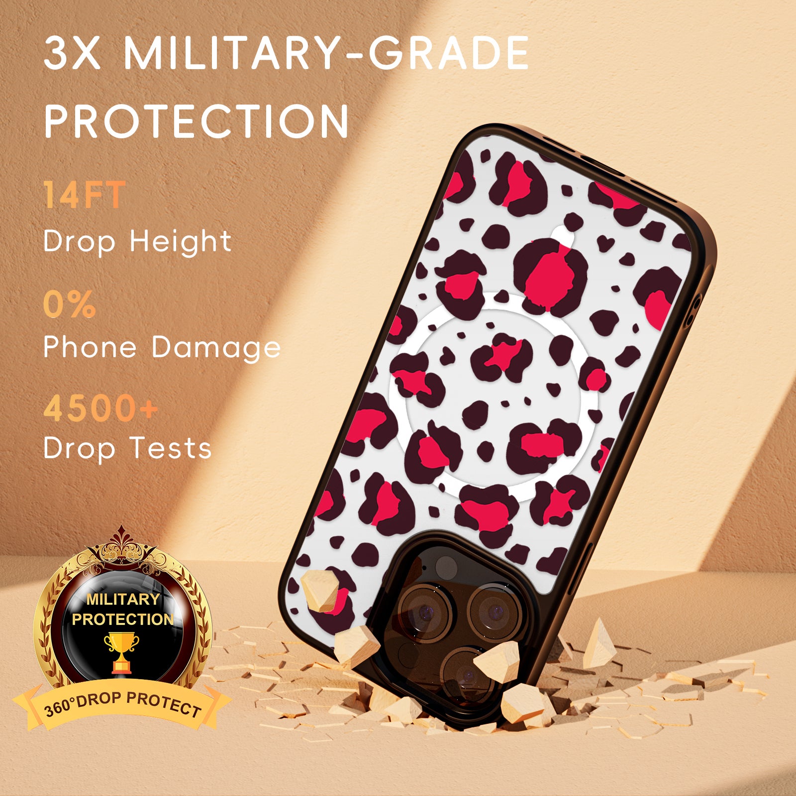 Leopard Series Mirror iPhone Case MagSafe Compatible