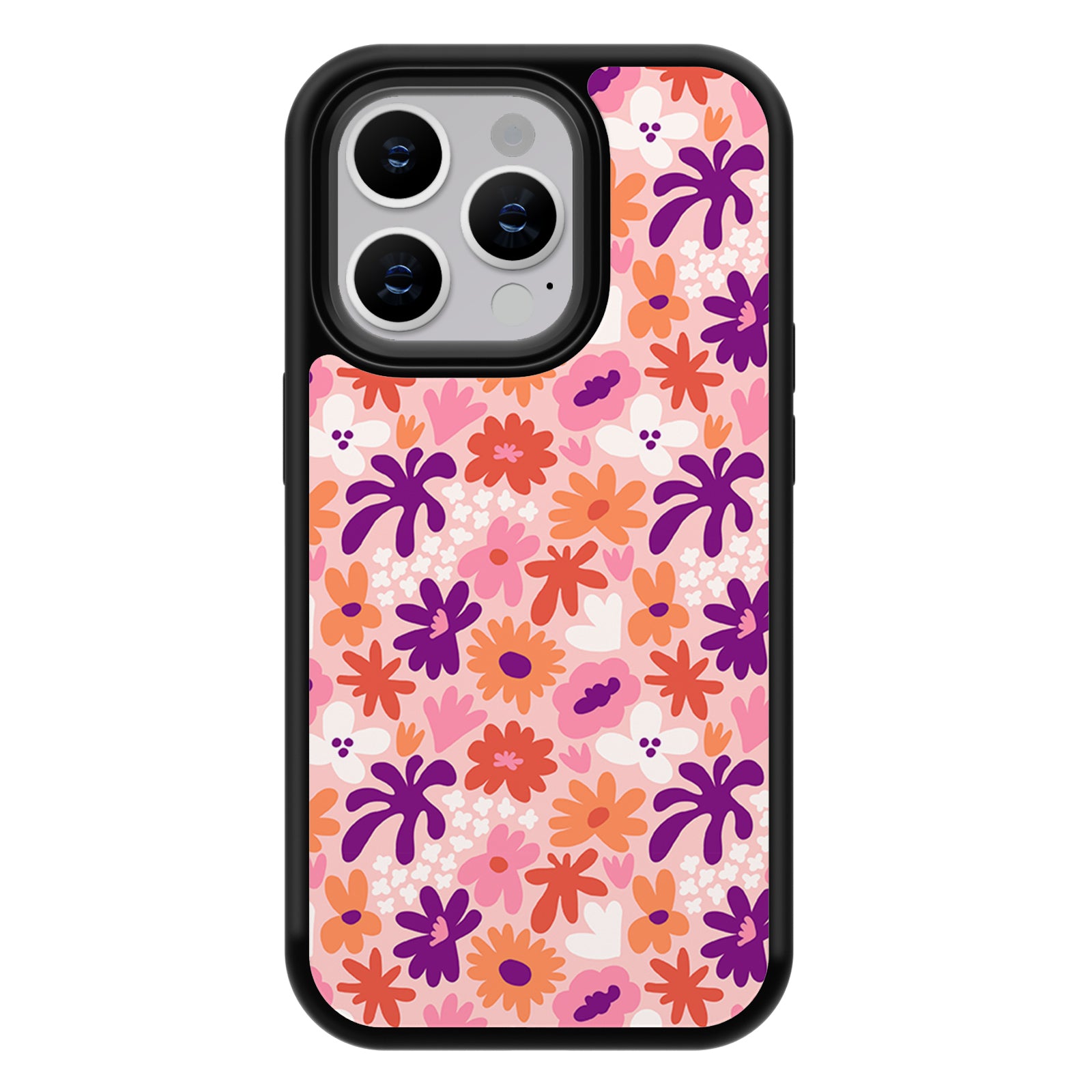 Bright Floral Series iPhone Case MagSafe Compatible-Pink