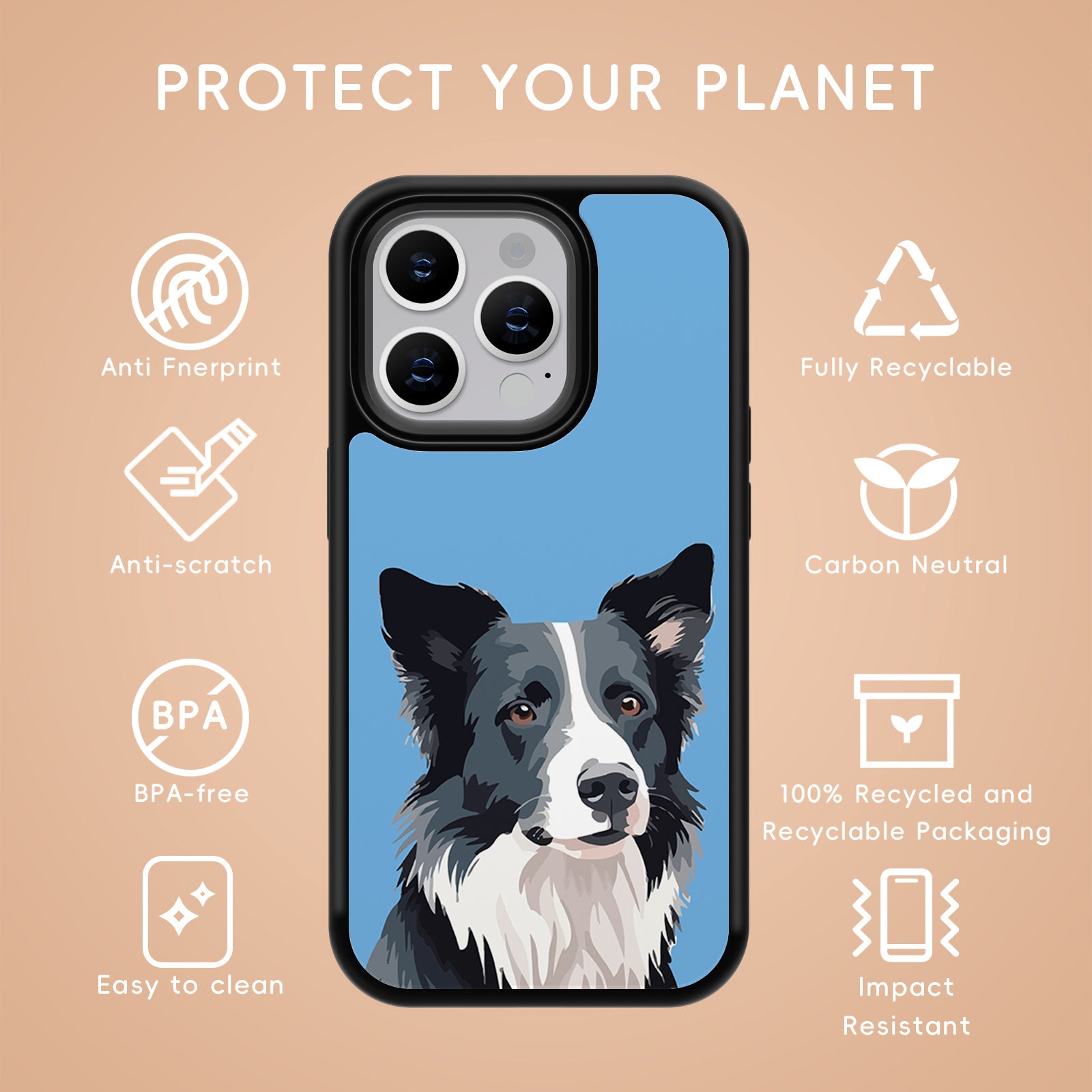 Cute Pet Series iPhone Case MagSafe Compatible-Blue