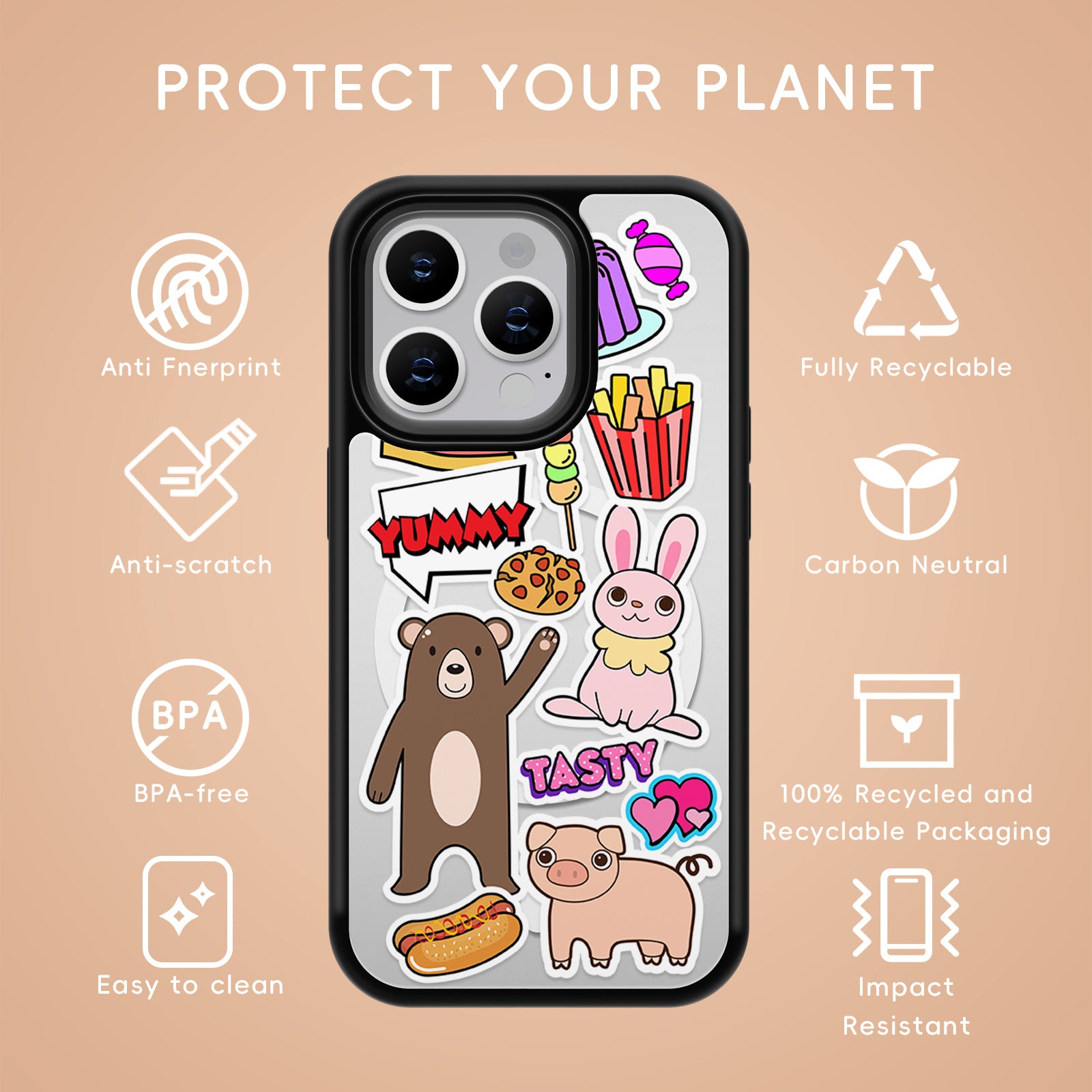 Fun Stickers Series Mirror iPhone Case MagSafe Compatible-C