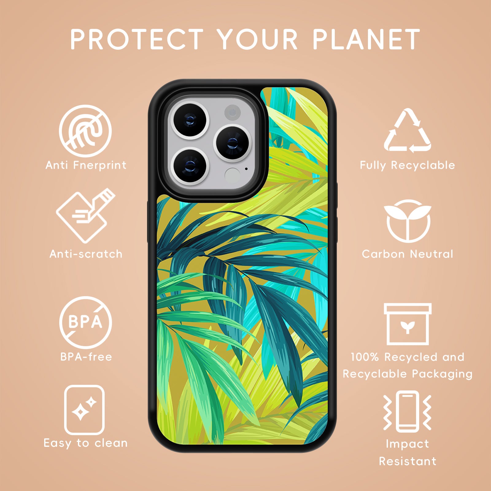 Tropical plants Series iPhone Case MagSafe Compatible-Yellow