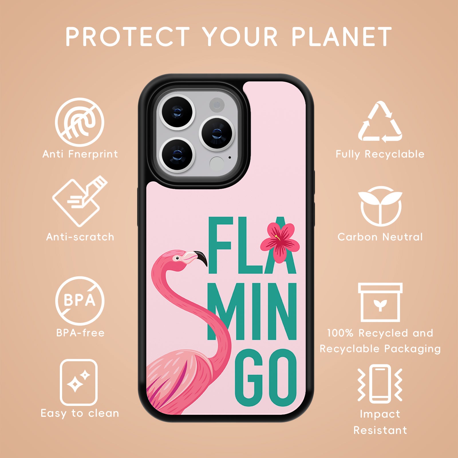 Flamingo Series iPhone Case MagSafe Compatible-E