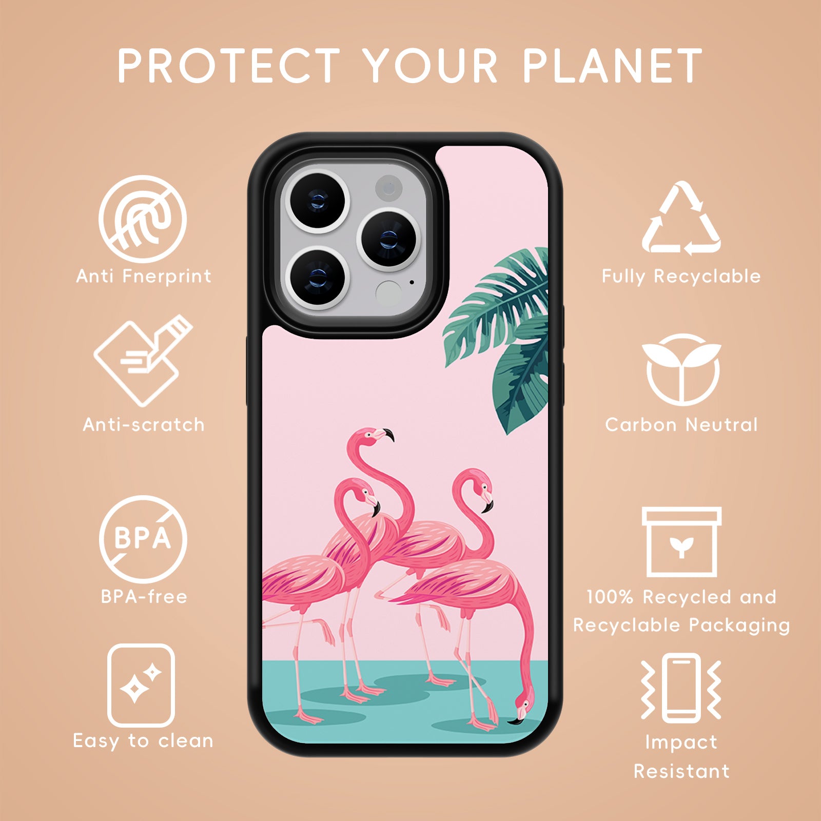 Flamingo Series iPhone Case MagSafe Compatible-D