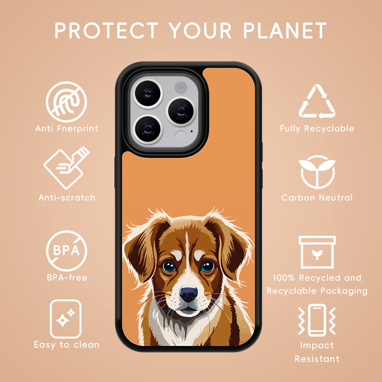 Cute Pet Series iPhone Case MagSafe Compatible-Orange