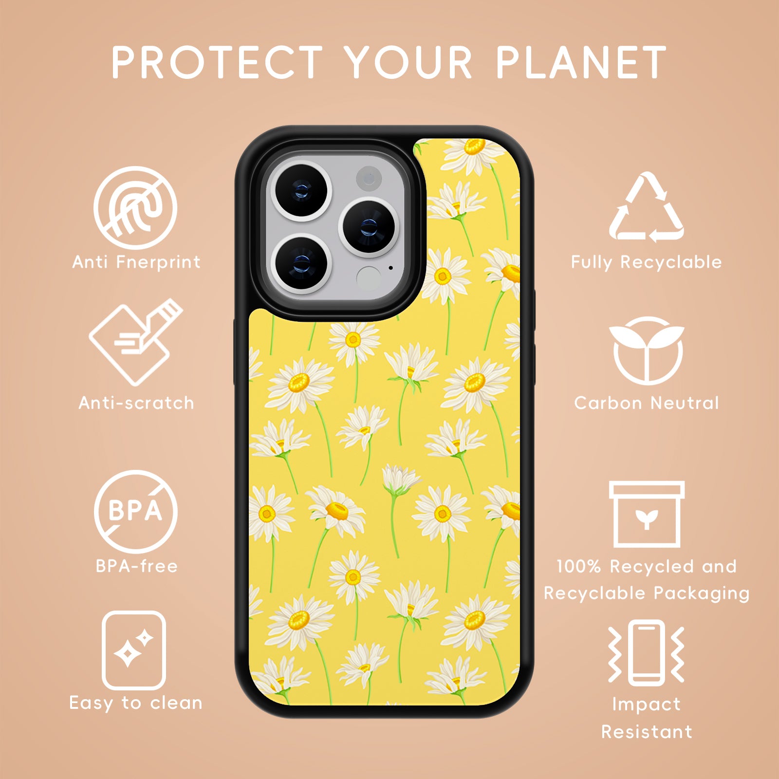 Serenityflower Series iPhone Case MagSafe Compatible-Yellow