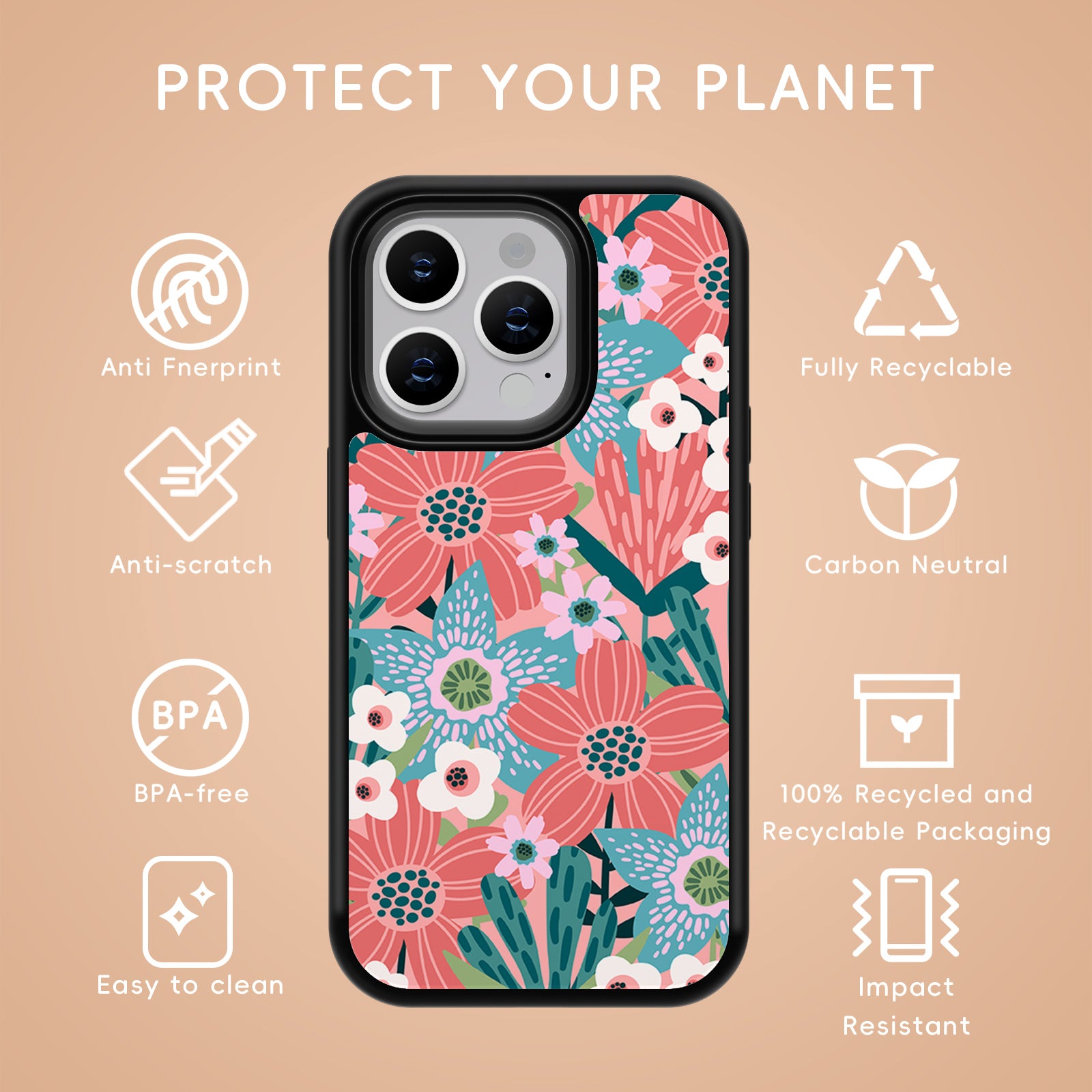 Exquisite Plant Series iPhone Case MagSafe Compatible-Pink