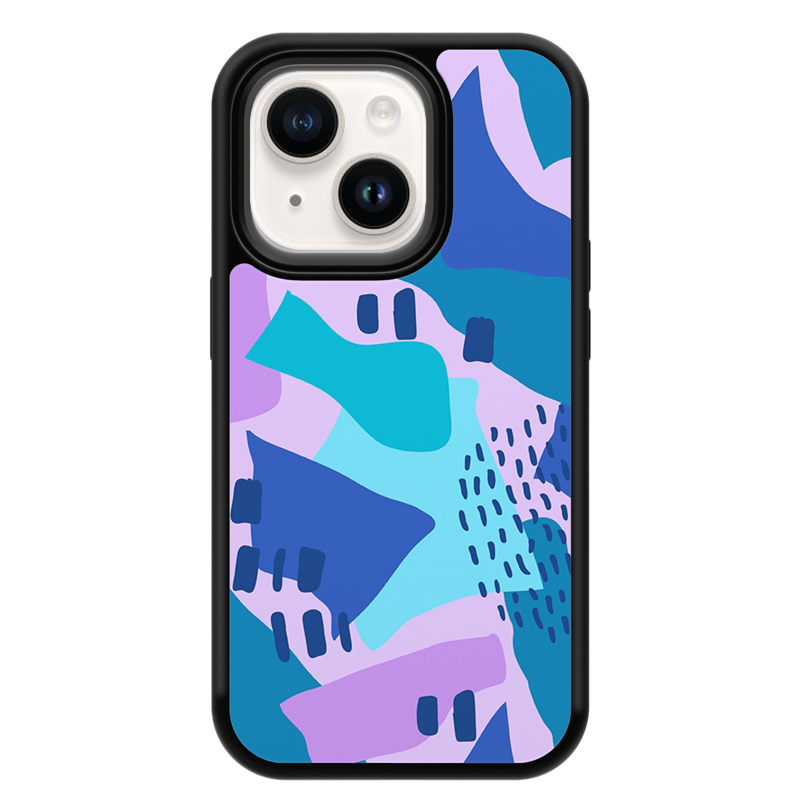 Geometric Art Series iPhone Case MagSafe Compatible-Navy blue