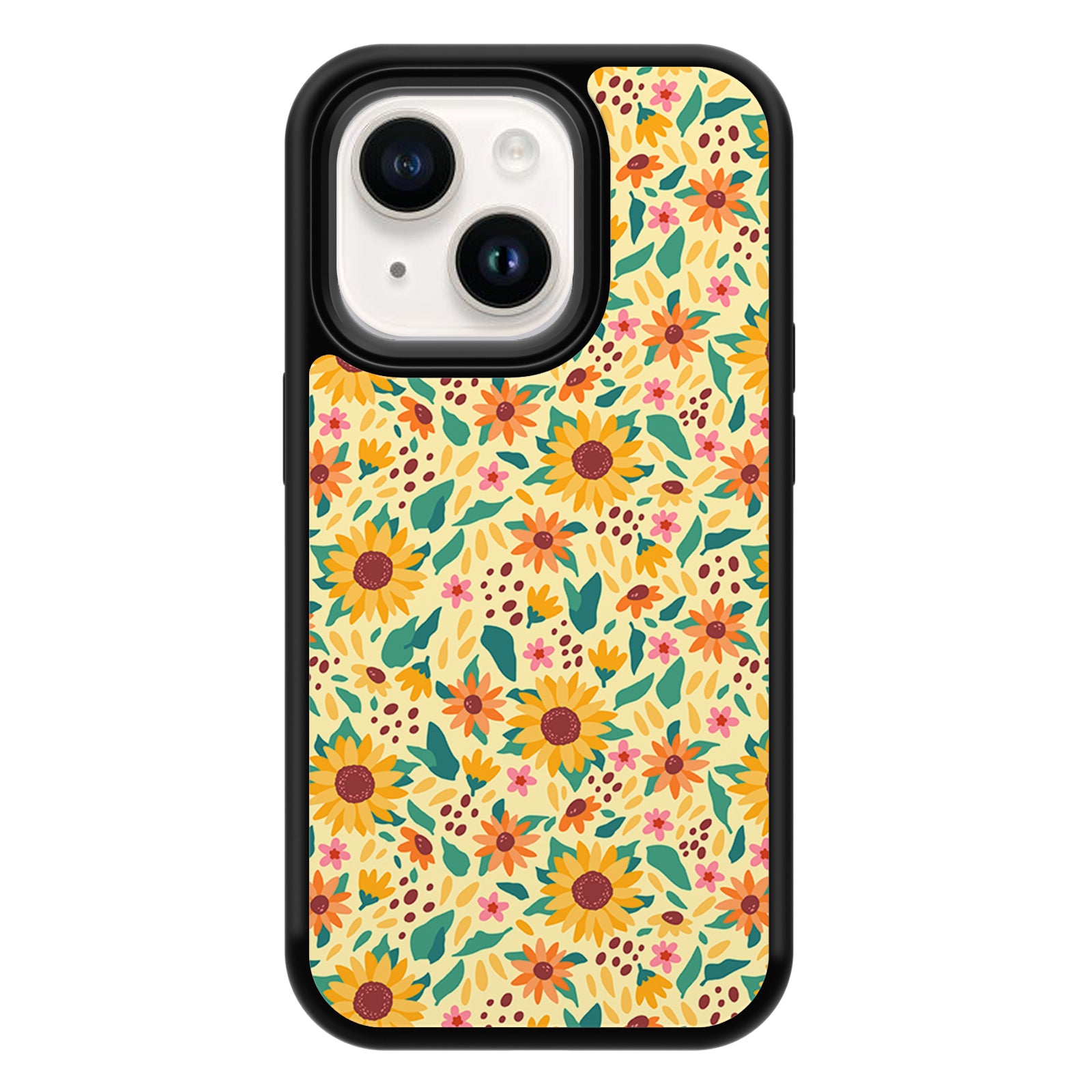 Bright Floral Series iPhone Case MagSafe Compatible-Yellow