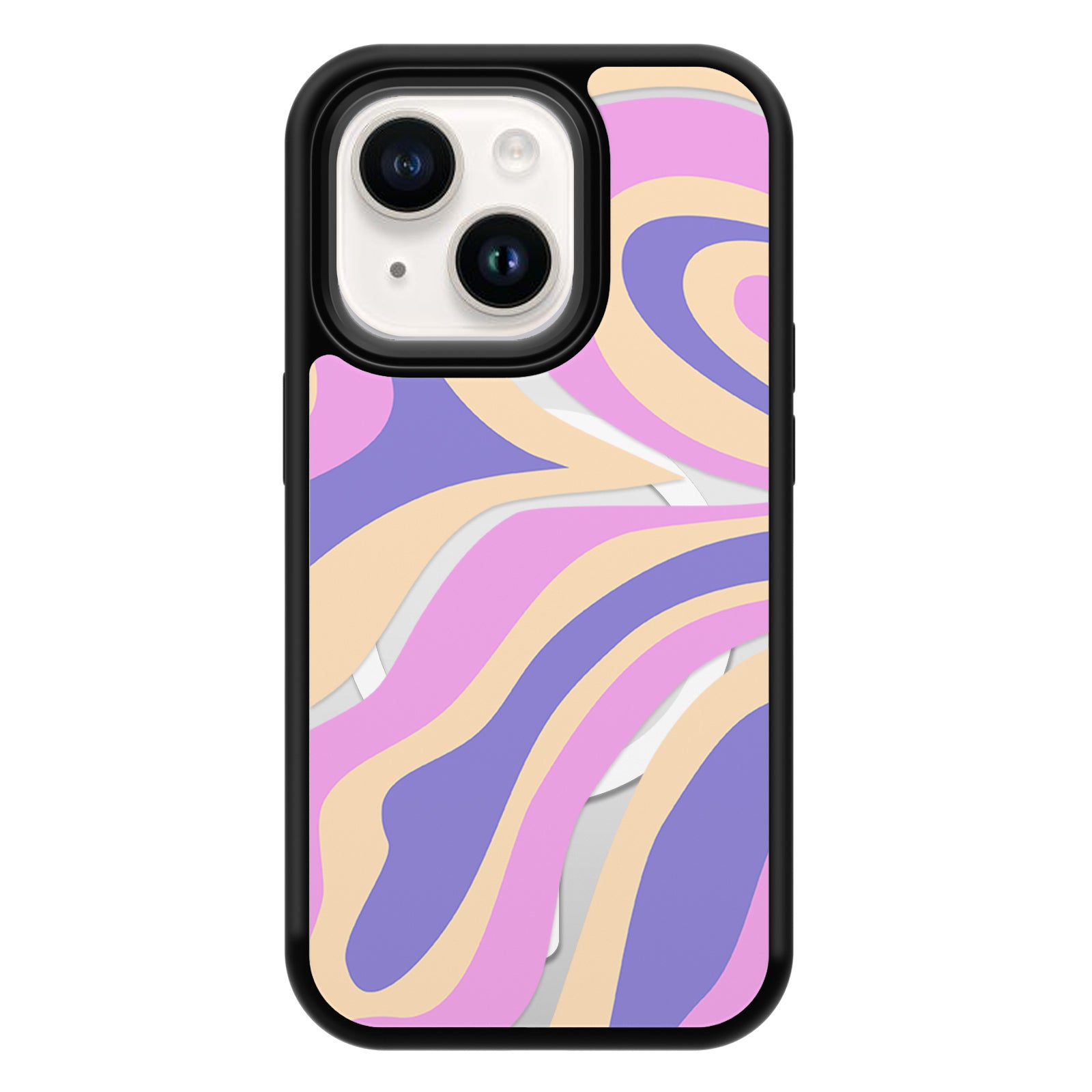 Geometry Series Mirror iPhone Case MagSafe Compatible-Blush Wave