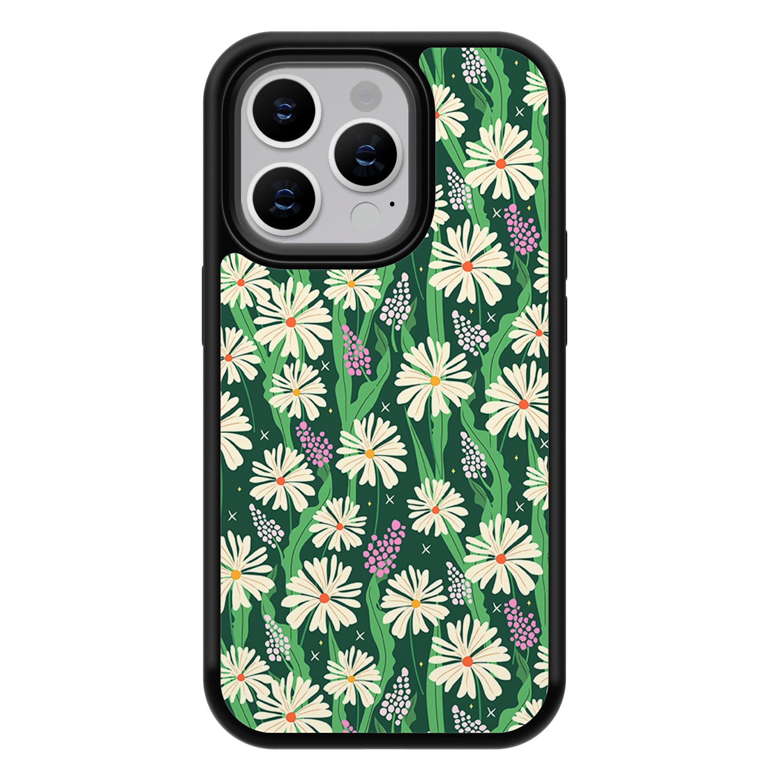 Bright Floral Series iPhone Case MagSafe Compatible-Green