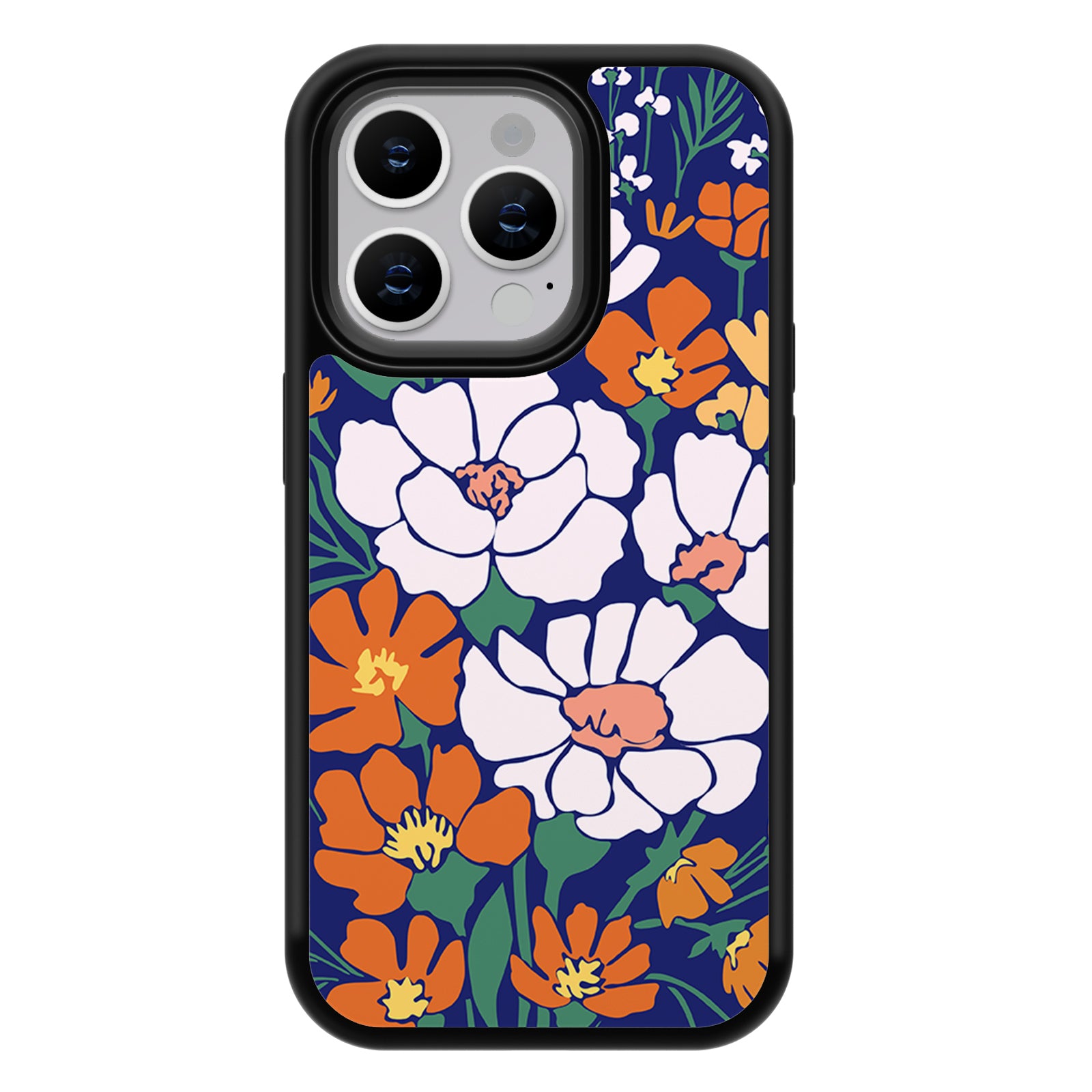 Flower Series iPhone Case MagSafe Compatible-Navy blue