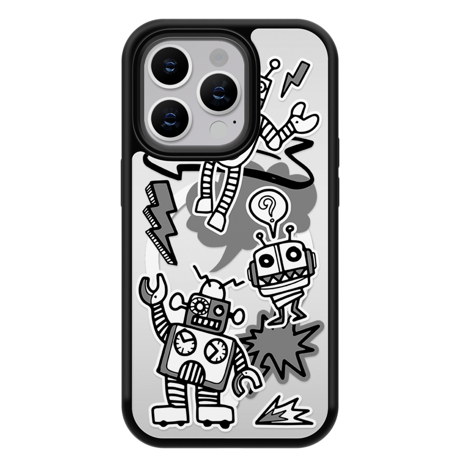 Graffiti Series Mirror iPhone Case MagSafe Compatible-Robot