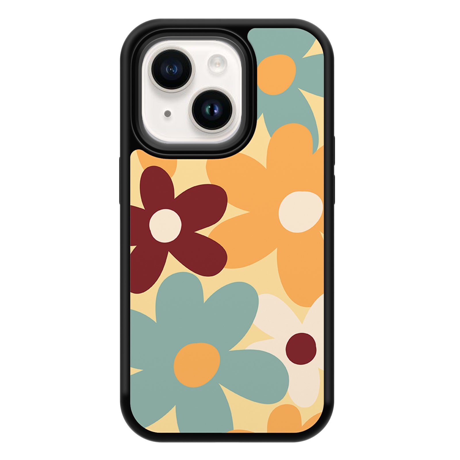 Abstract Floral Series iPhone Case MagSafe Compatible-Yellow