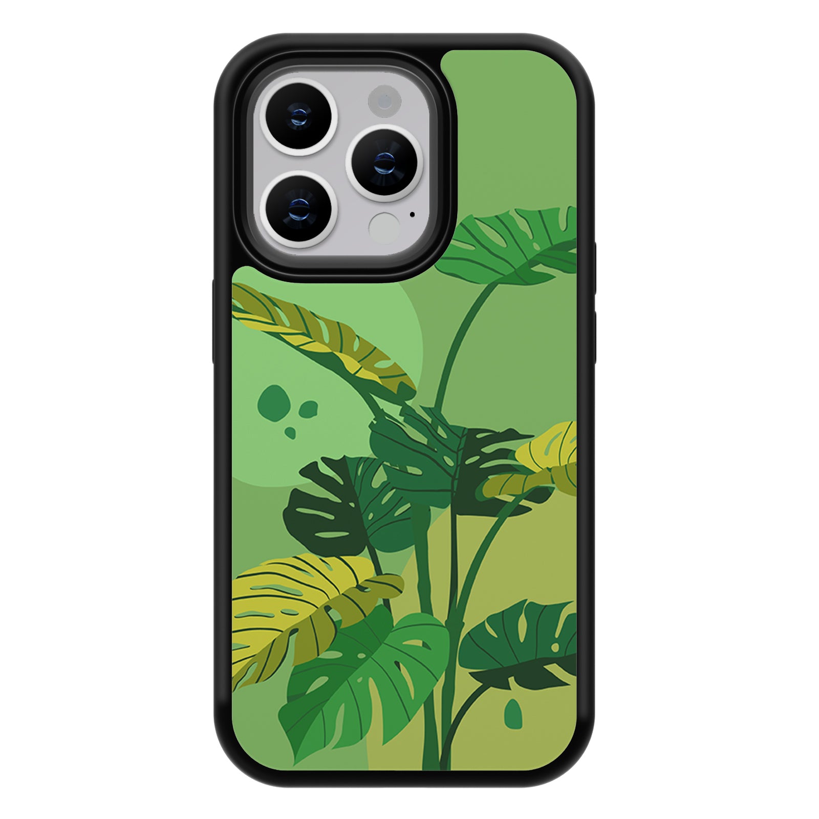 Love Bohemia Series iPhone Case MagSafe Compatible-Green Leaves