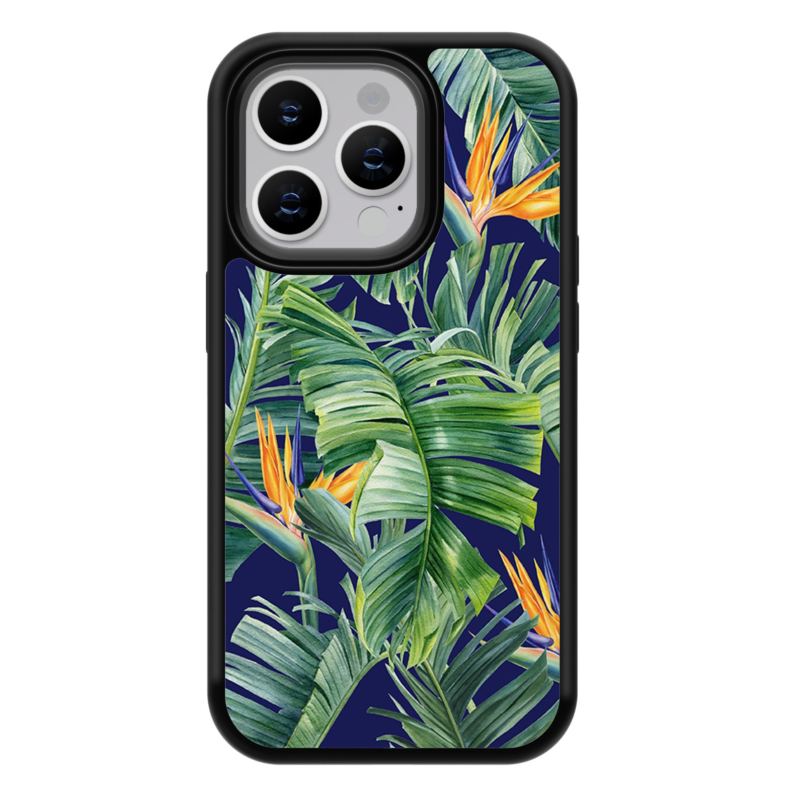 Tropical plants Series iPhone Case MagSafe Compatible-Navy blue