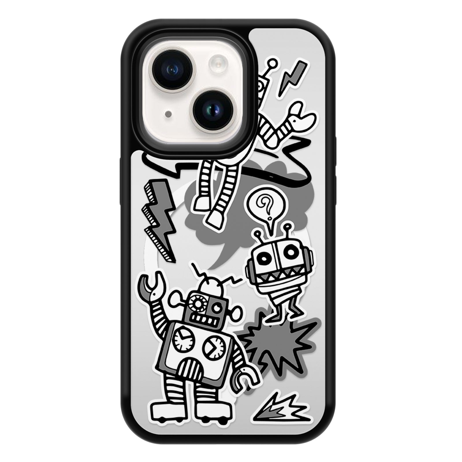 Graffiti Series Mirror iPhone Case MagSafe Compatible-Robot