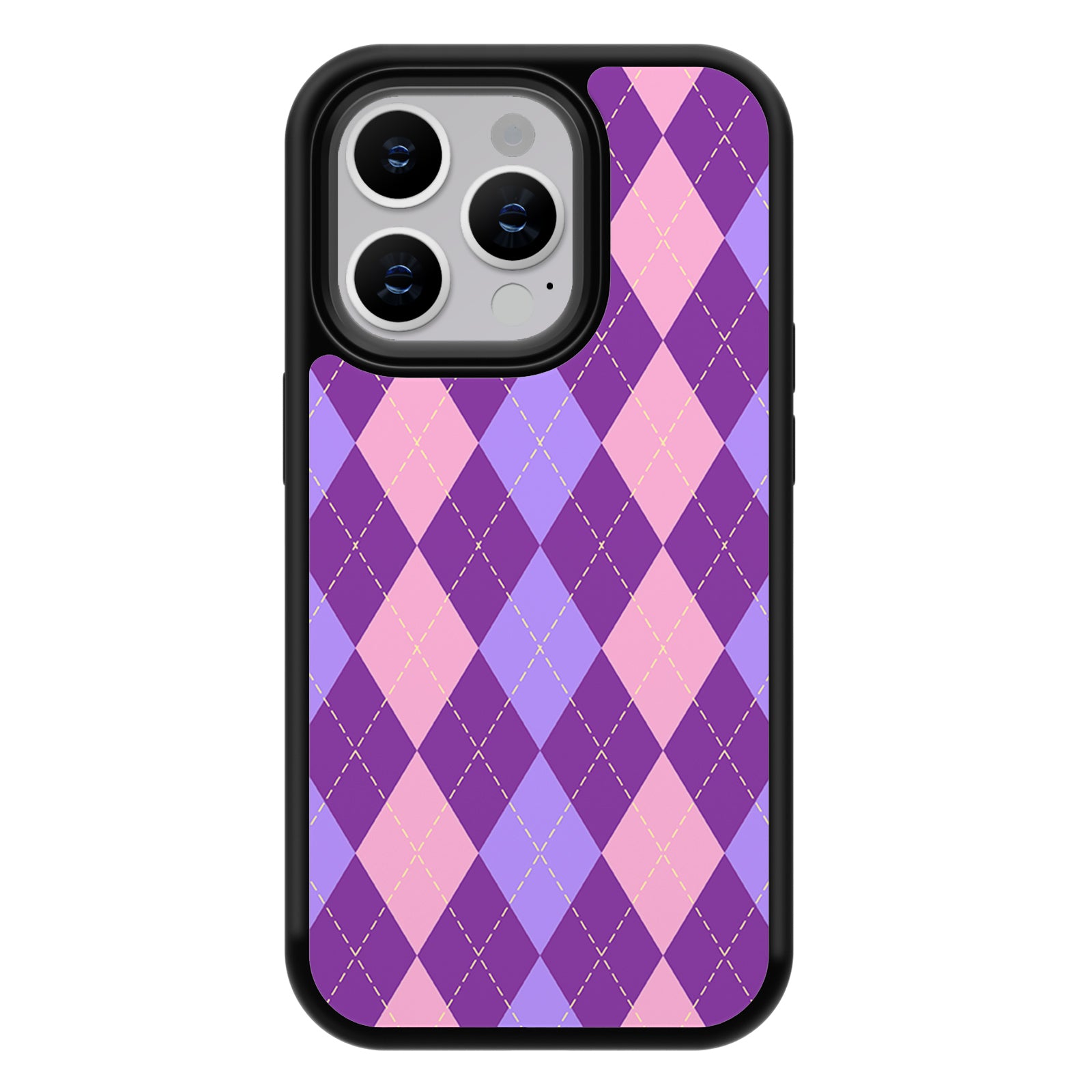 Classic Grid Series iPhone Case MagSafe Compatible-Purple