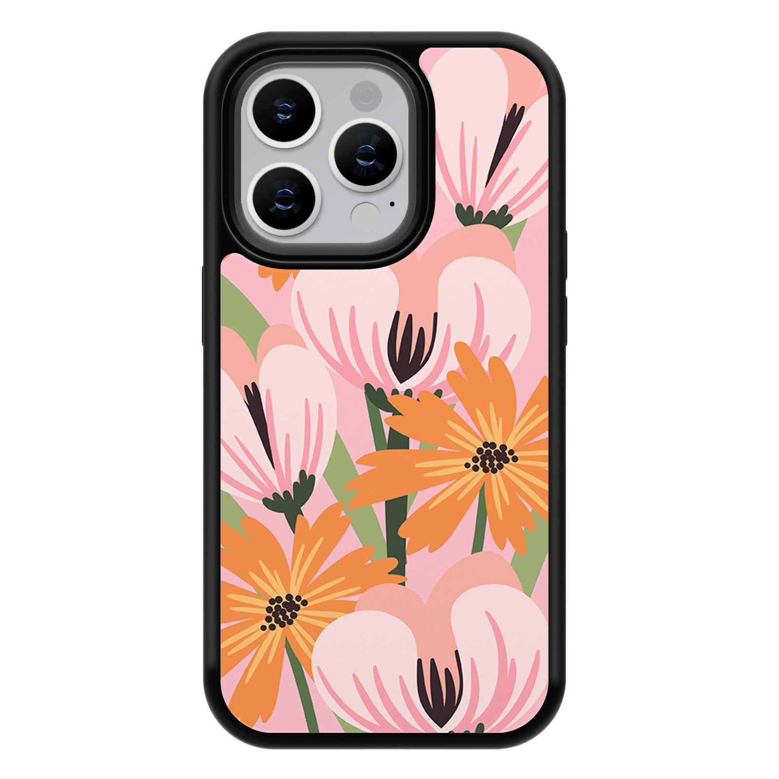 Abstract Floral Series iPhone Case MagSafe Compatible-Pink