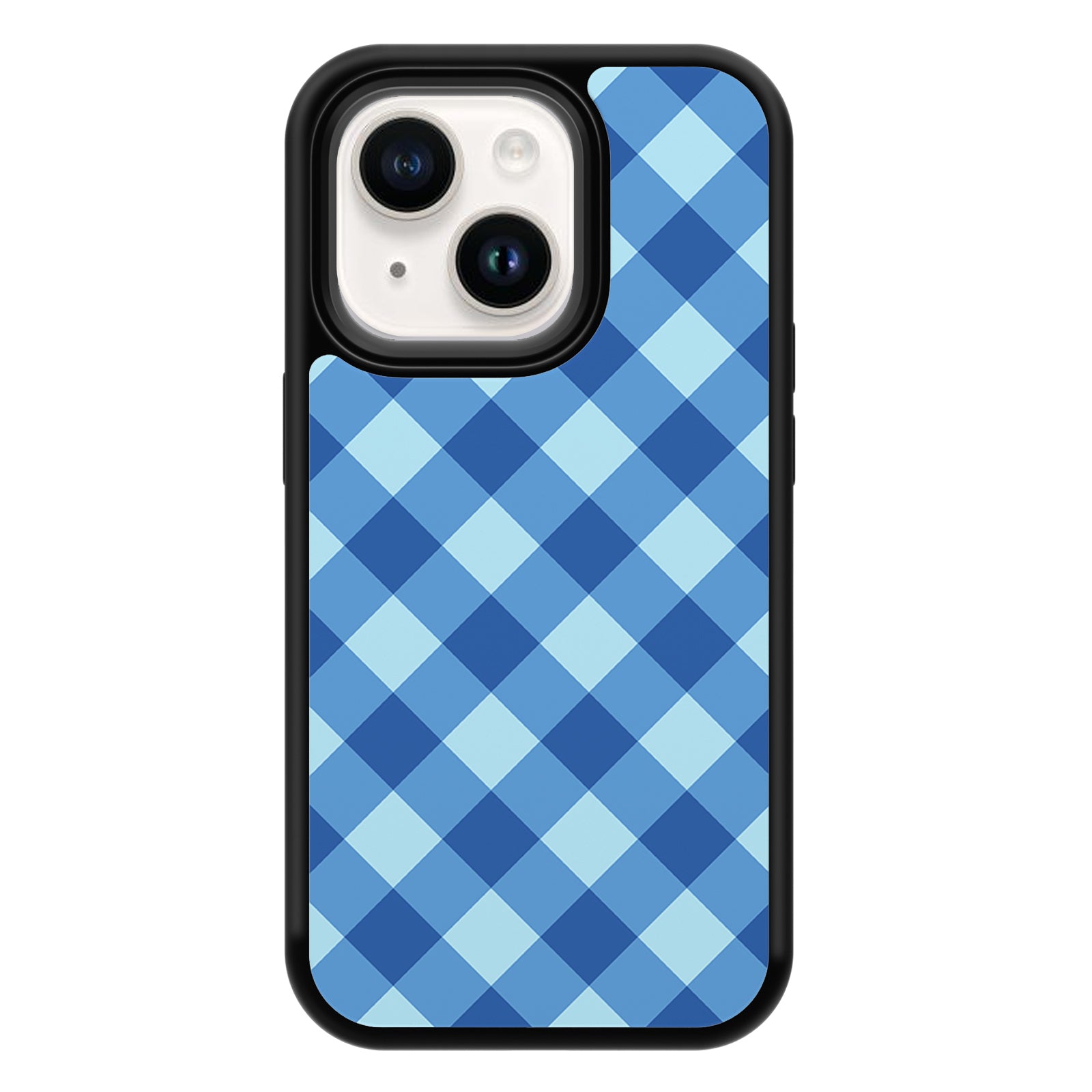 Classic Grid Series iPhone Case MagSafe Compatible-Blue