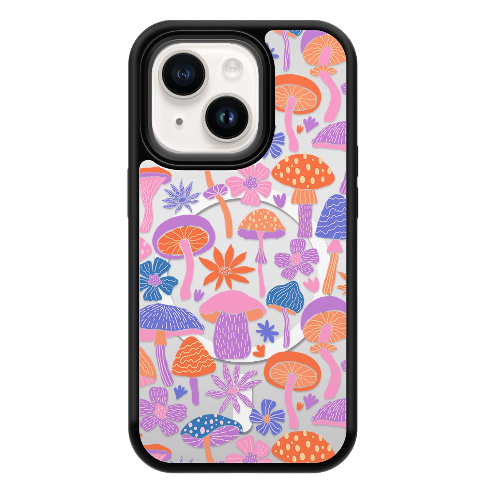 Decorative Art Series Mirror iPhone Case MagSafe Compatible-Magic Mushrooms