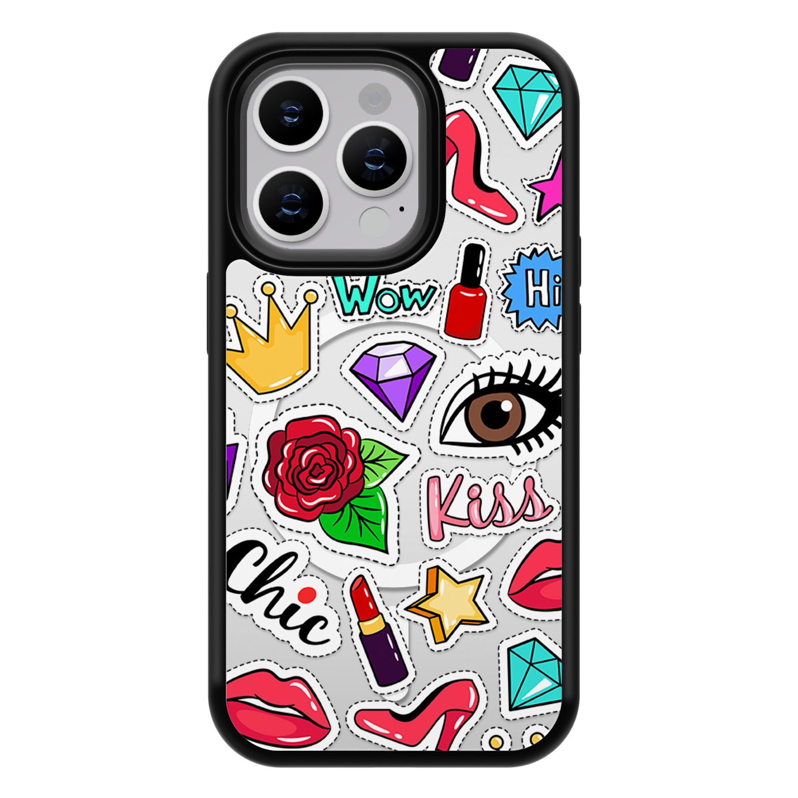 Fun Stickers Series Mirror iPhone Case MagSafe Compatible-D