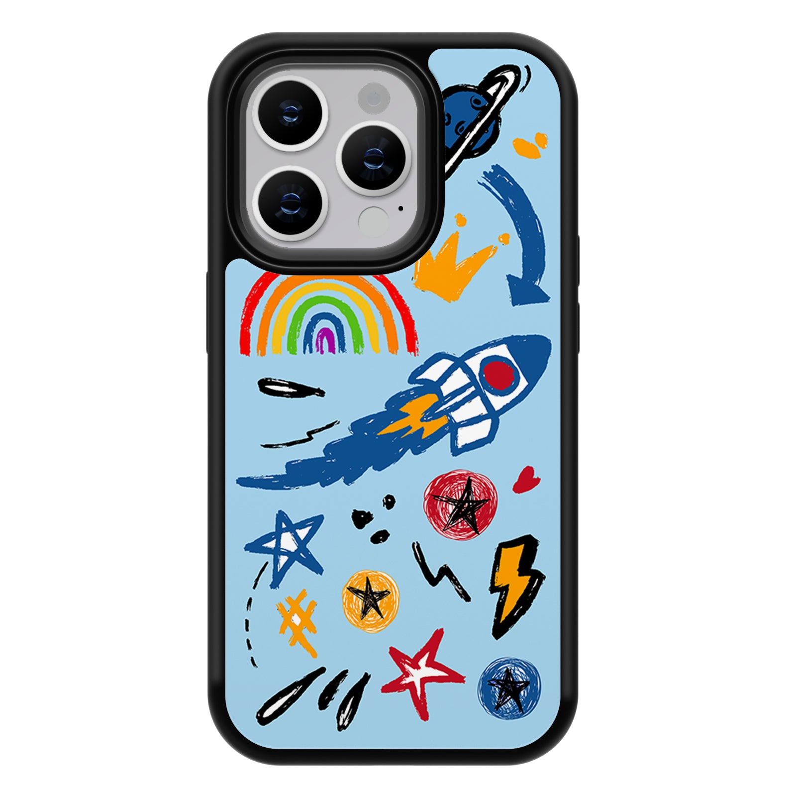 Whimsical Scribble Series iPhone Case MagSafe Compatible-Marvelous Sky