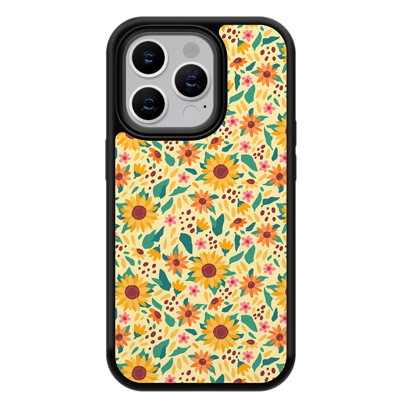 Bright Floral Series iPhone Case MagSafe Compatible-Yellow