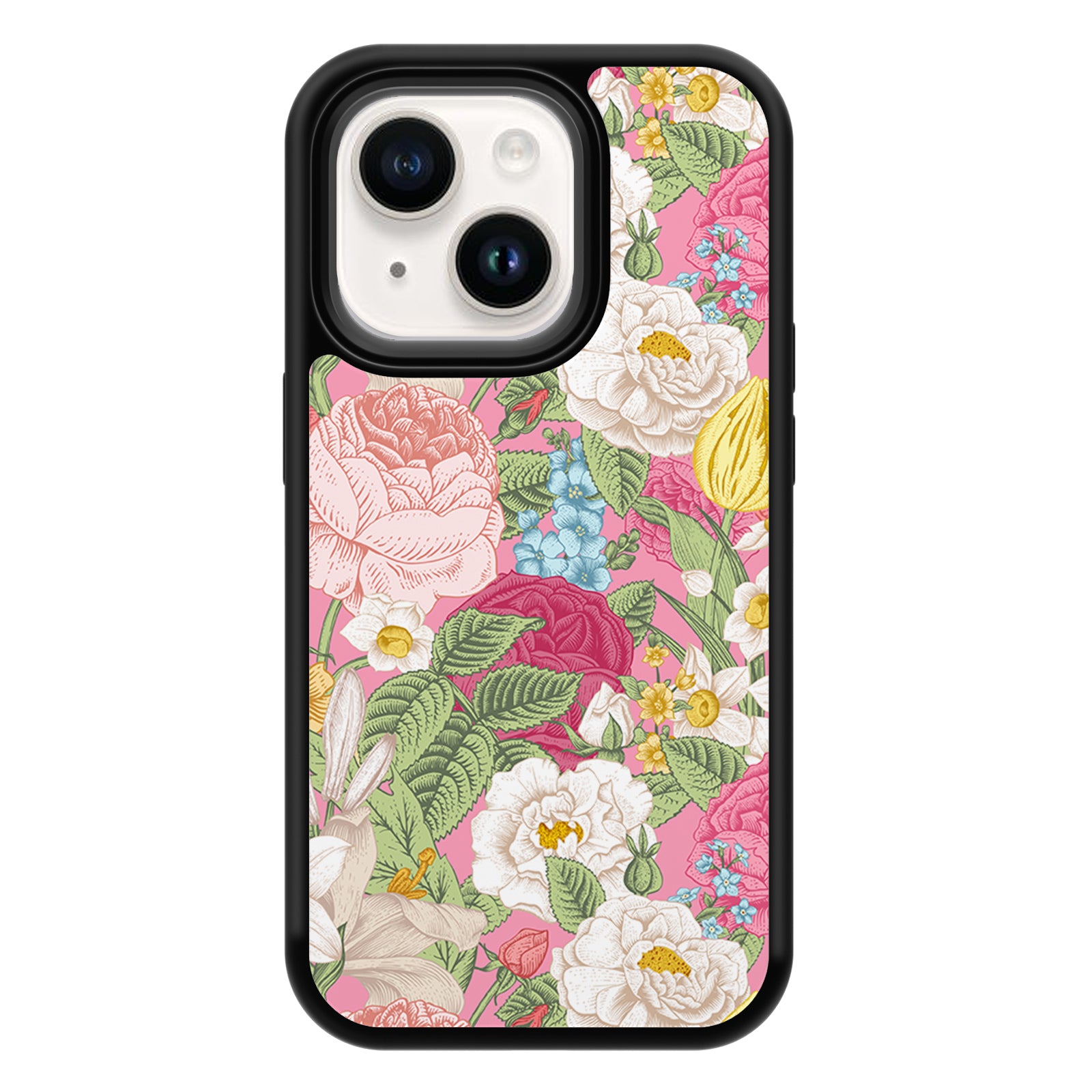 Vintage Bloom Series iPhone Case MagSafe Compatible-Pink