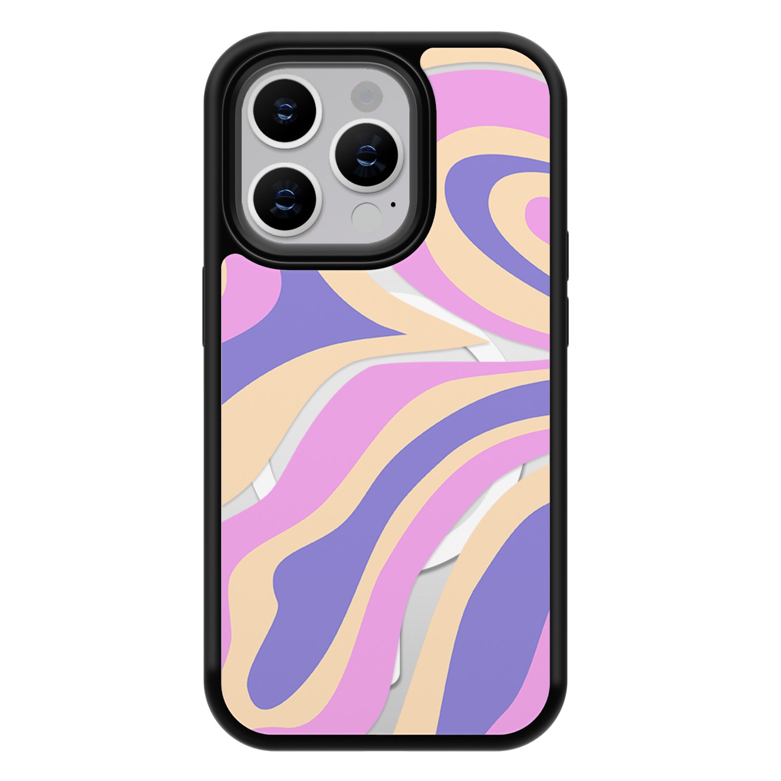 Geometry Series Mirror iPhone Case MagSafe Compatible-Blush Wave