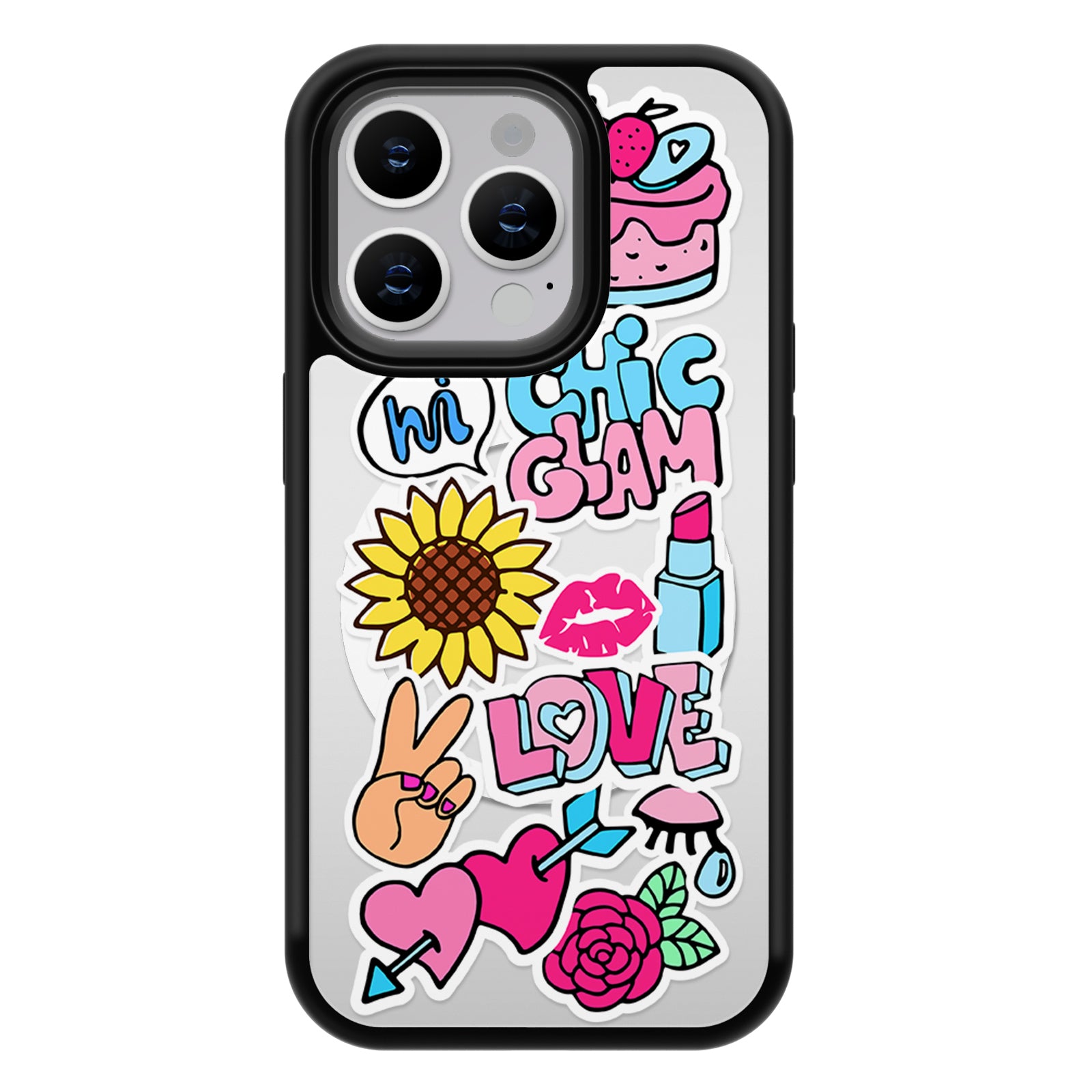 Fun Stickers Series Mirror iPhone Case MagSafe Compatible-E