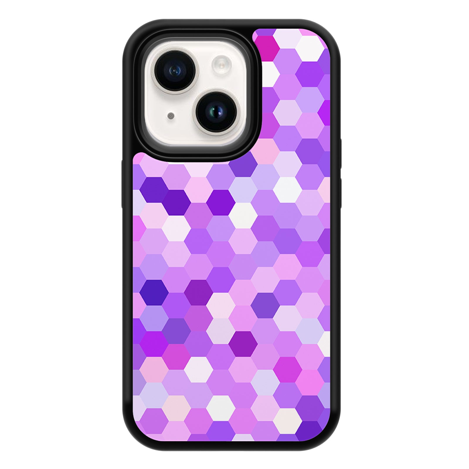 Colorful Pixel Series iPhone Case MagSafe Compatible-Purple