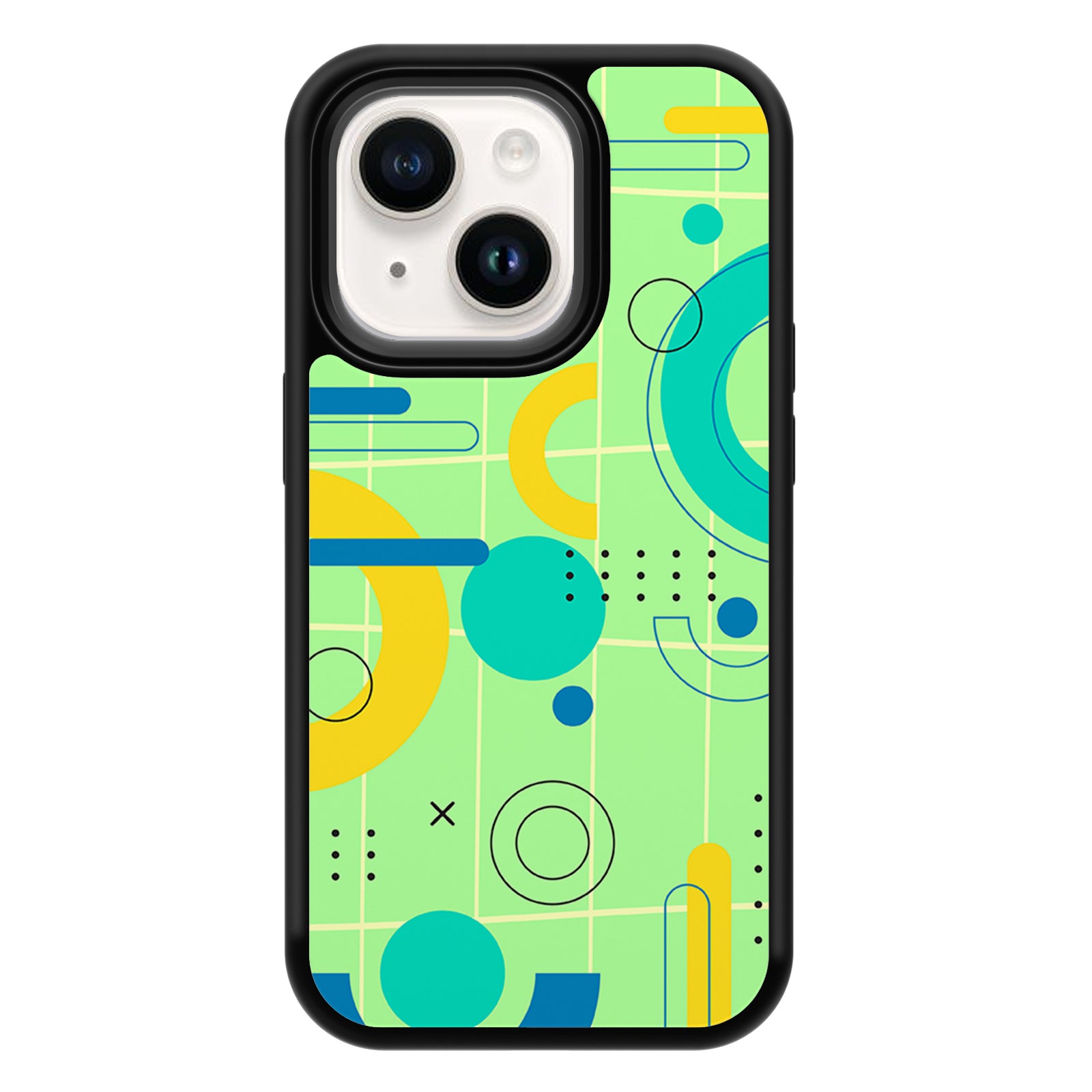 Geometric Art Series iPhone Case MagSafe Compatible-Green