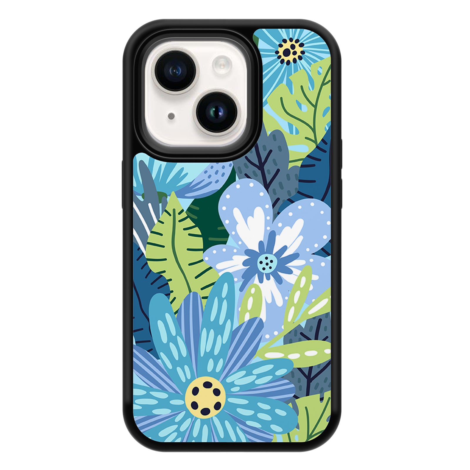 Exquisite Plant Series iPhone Case MagSafe Compatible-Blue