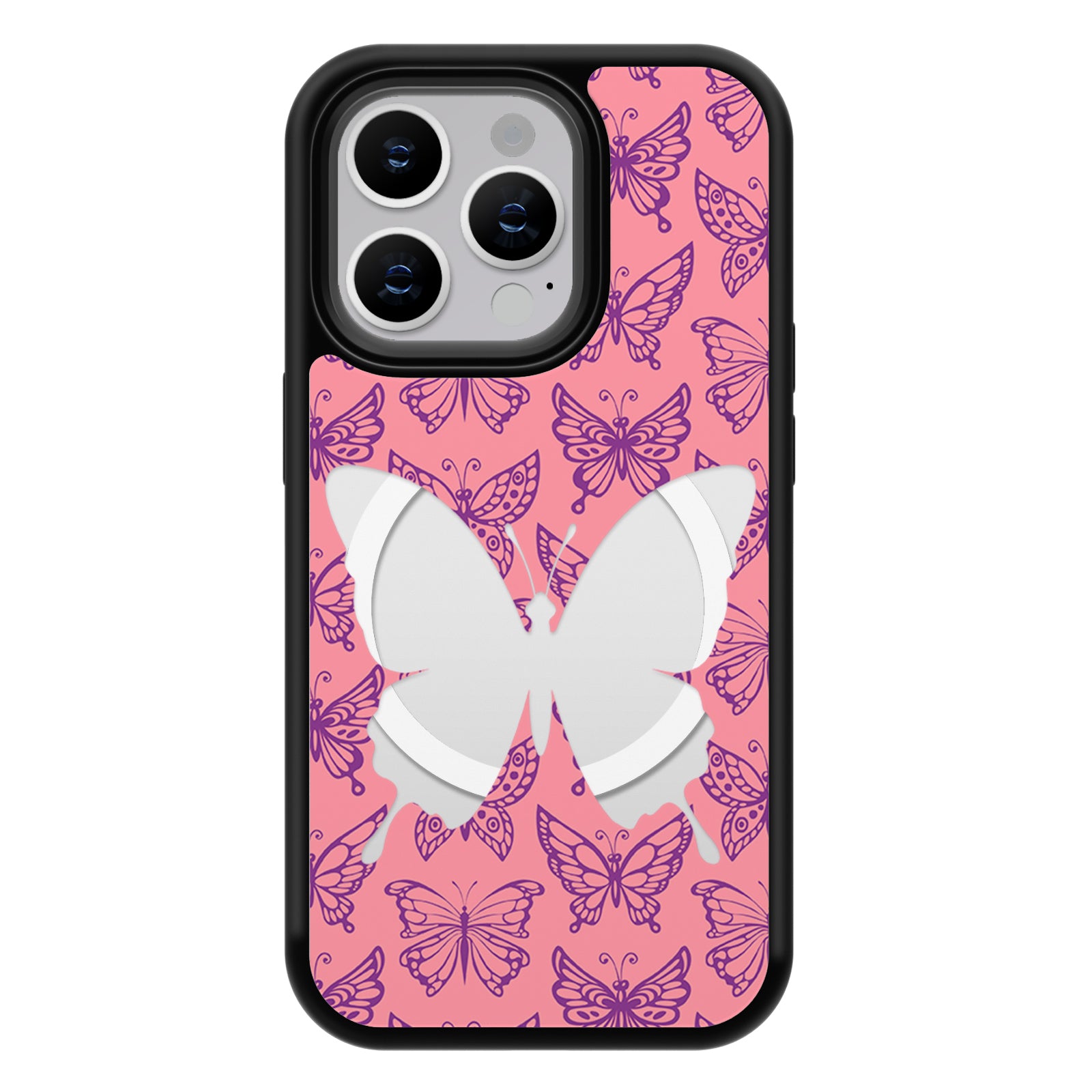 Hollow Mirror Series Mirror iPhone Case MagSafe Compatible-Butterfly