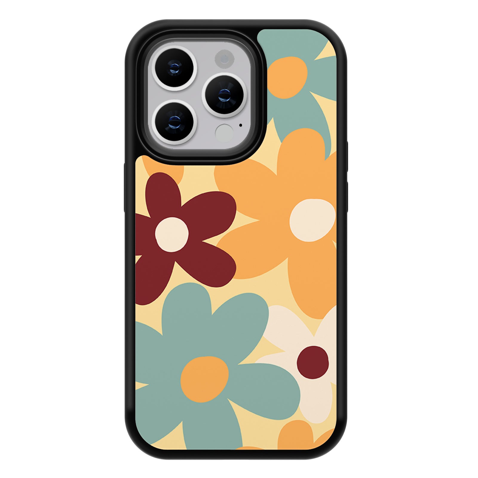 Abstract Floral Series iPhone Case MagSafe Compatible-Yellow