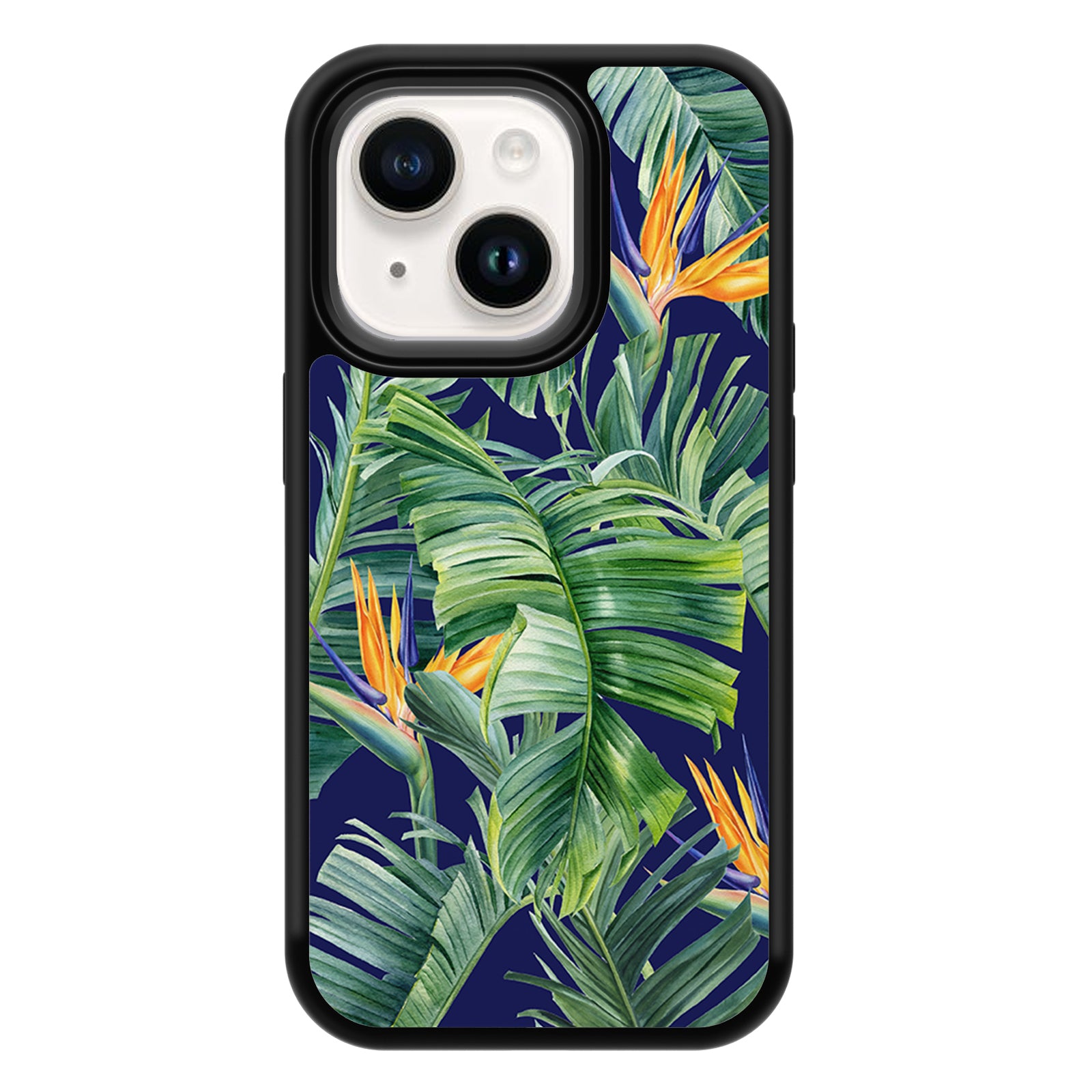 Tropical plants Series iPhone Case MagSafe Compatible-Navy blue